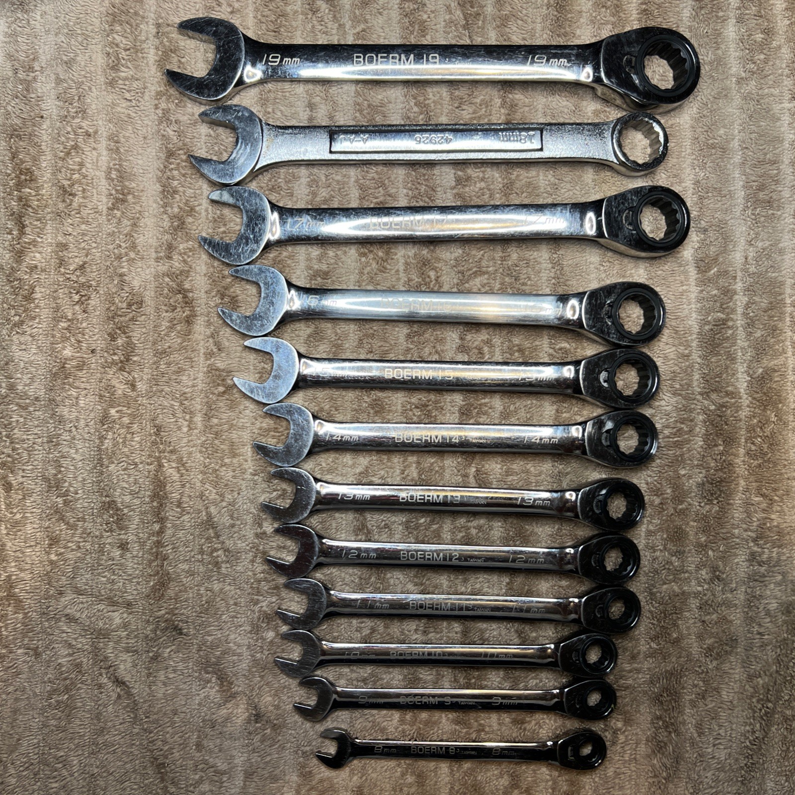 Blue Point BOERM712 11pc Metric Ratcheting Reversible Wrench Set 8-19mm *READ*