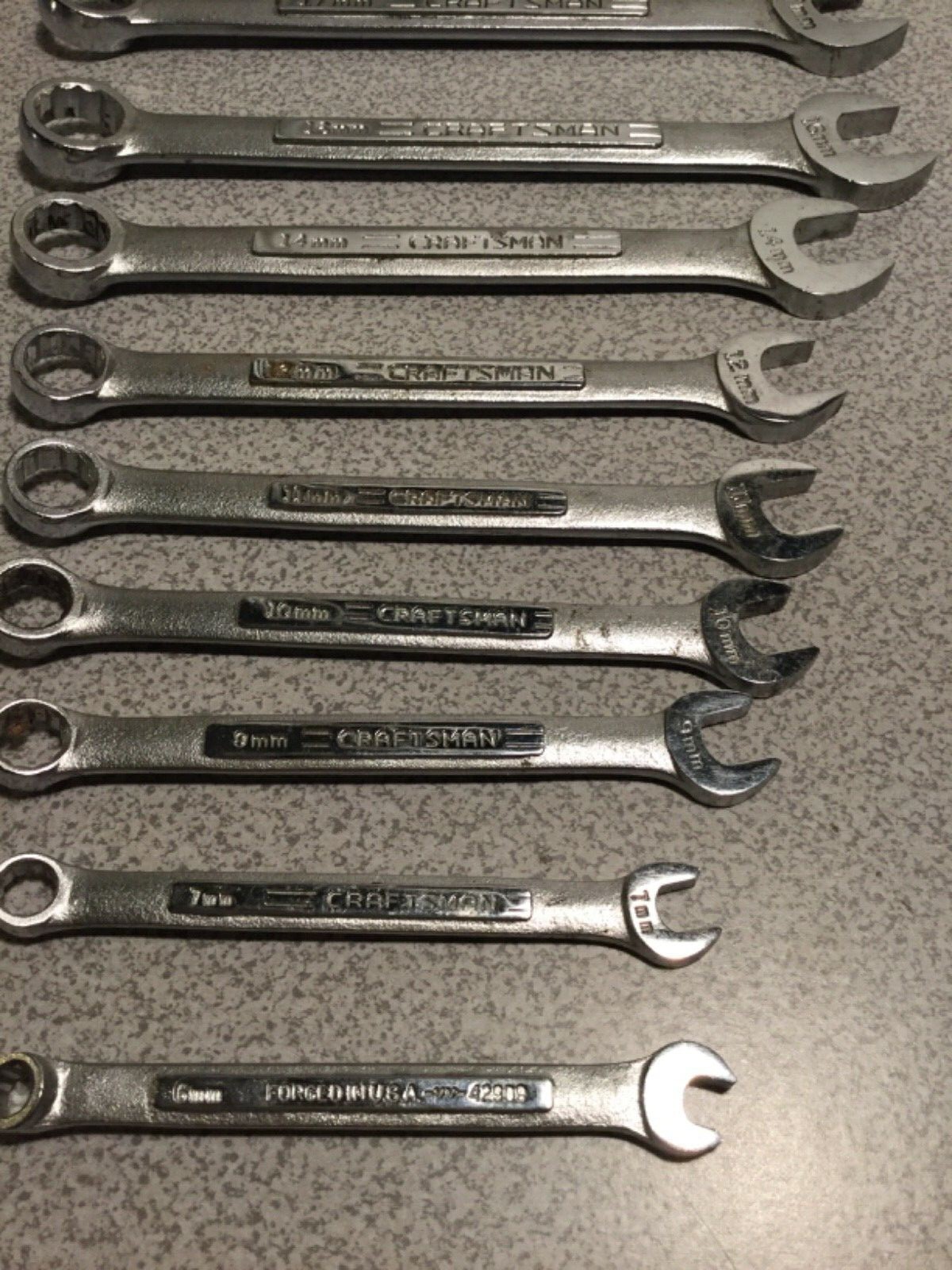 9 Piece Craftsman 12pt combination wrench 6mm to 17mm 42916 42918 42924 42929 ..