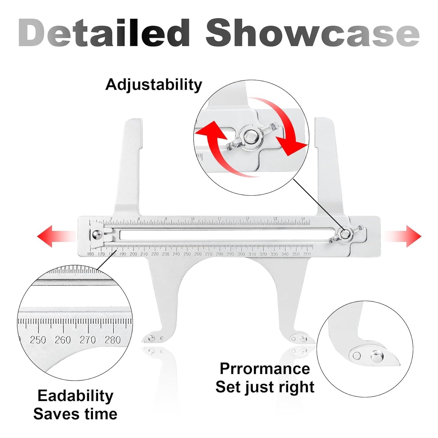 Brake Measuring Tool 6.5-14.25’’ 160-360mm Dual Scale Brake Gauge