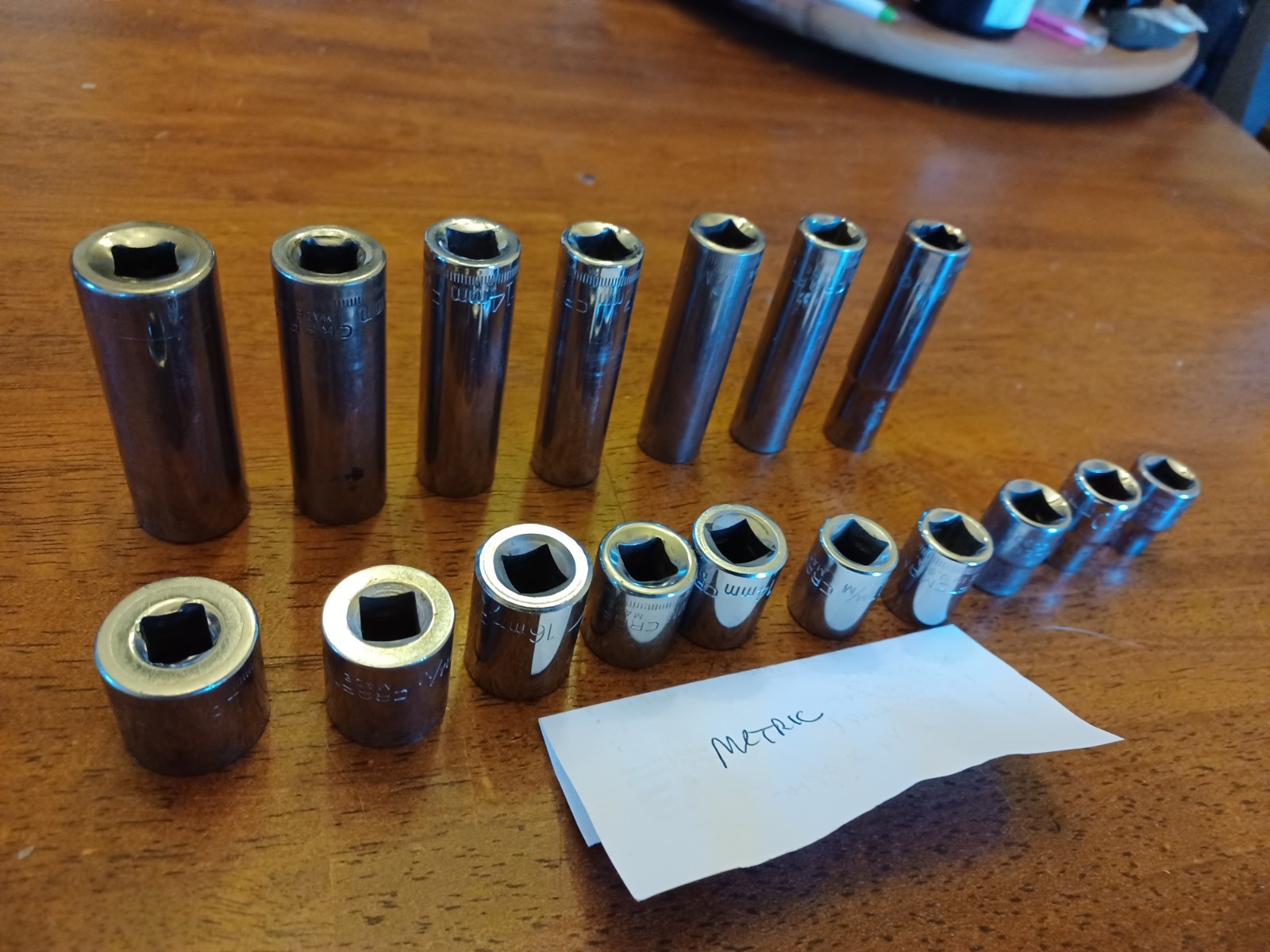 38pc Craftsman 3/8 Drive SAE+ Metric Deep + Shallow Sockets Ratchet Ext USA