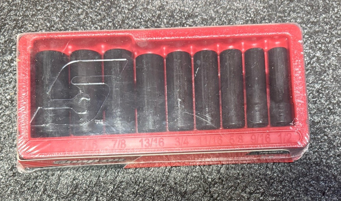 Snap-On 9-Piece Deep Impact Socket Set 309SIMYA 1/2 Inch Drive 6 Point Metric