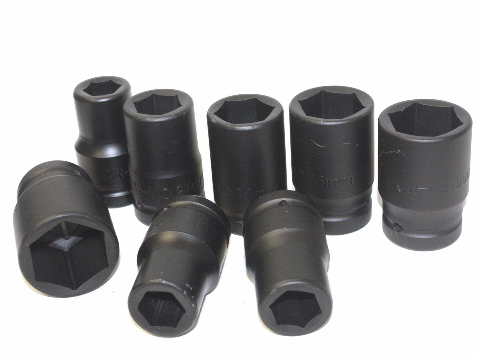 8PC MM METRIC 1″ DR 6 POINT DEEP IMPACT SOCKET CR-MO TRUCK SOCKETS SET 1/3″ WAL