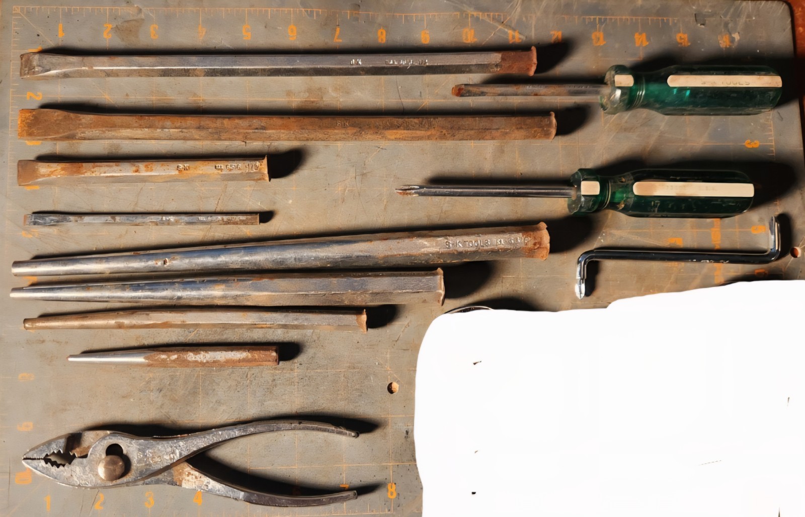 Lot 12 Various S-K, S-K Tools, S-K Wayne, Chisels Pliers Screwdriver Punches
