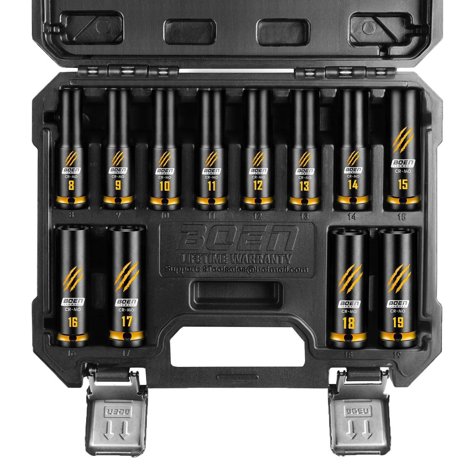 12-Piece 1/2″ Drive Deep Impact Socket Set, Metric Sockets (8-19mm)