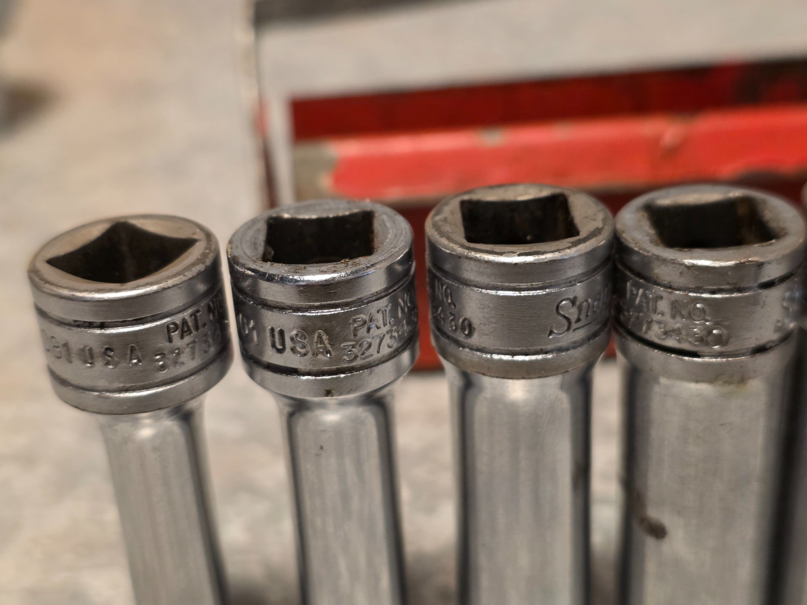 13Pc Snap On Underline DEEP SAE 1/4″-7/8 Socket Set Lot 12-PT 3/8” Drive w/Rack