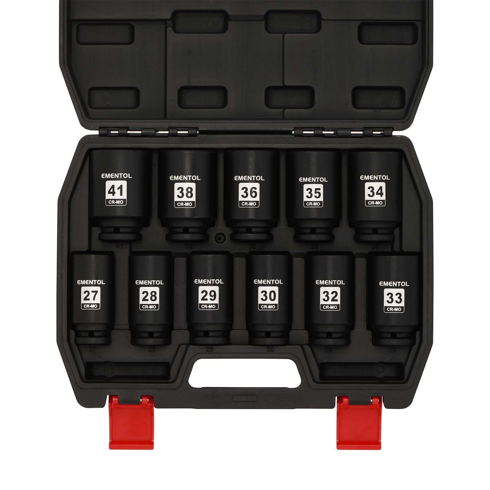 11PCS 1/2″ Drive Metric Spindle Axle Nut Impact Socket Set, CR-MO, 6 Point, 27mm