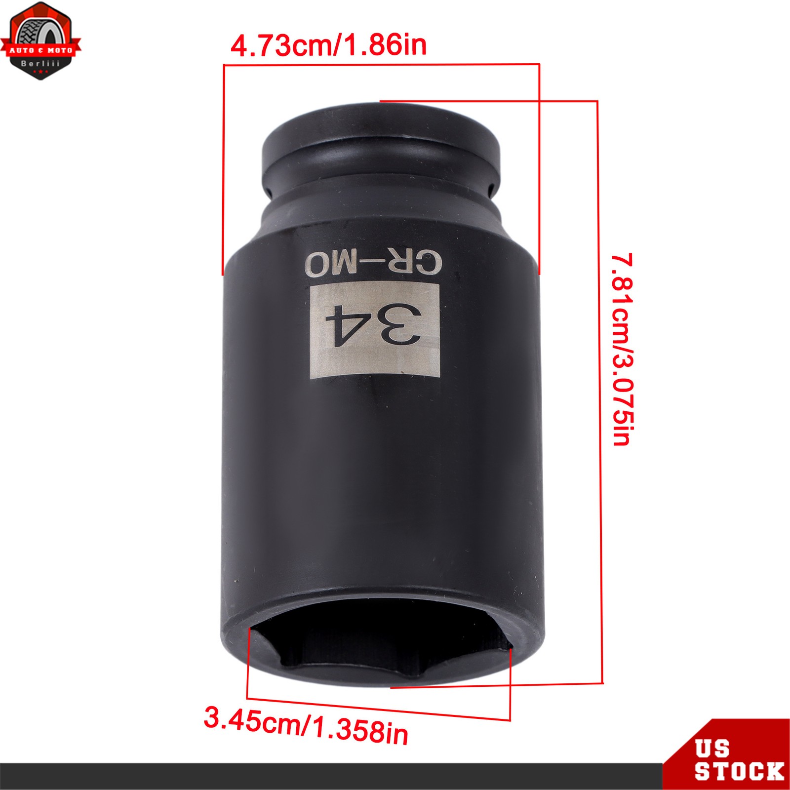 12 point 4pcs 1/2″ Drive Deep Spindle Axle Nut Socket Set MM 30mm 32mm 34mm 36mm