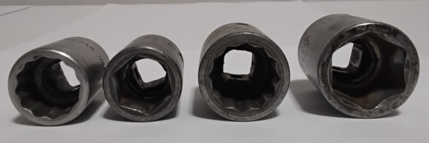 Snap On 1/2″ Drive 6 & 12PT SAE Shallow Impact Sockets Lot Of 4
