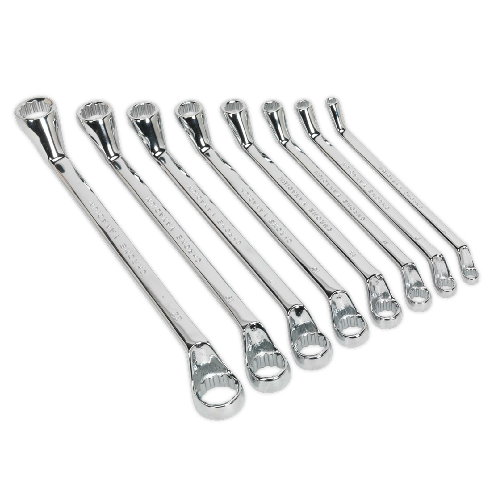 8pc Deep Offset Ring Spanner Set Metric 6x7mm – 20x22mm CRV Steel Fully Polished