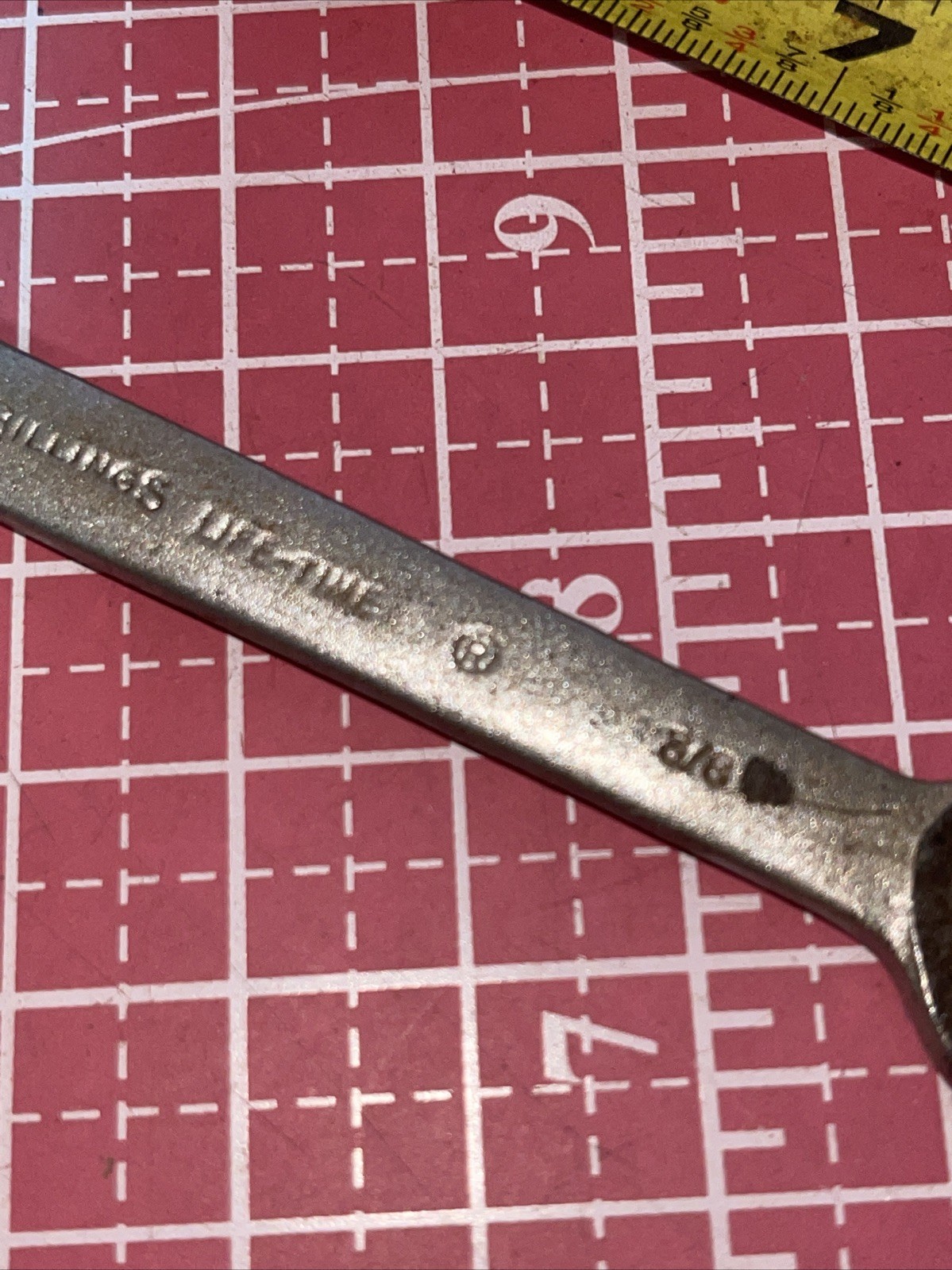 Vintage Billings Life Time L1723 3/8 X 7/16 Stubby Open End Wrench Life-time