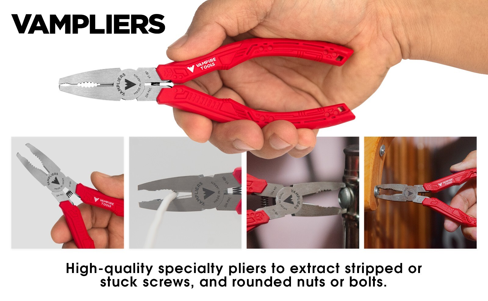 VAMPLIERS 6.25″ Stripped Screw Extractor Pliers Made in Japan High Carbon Steel