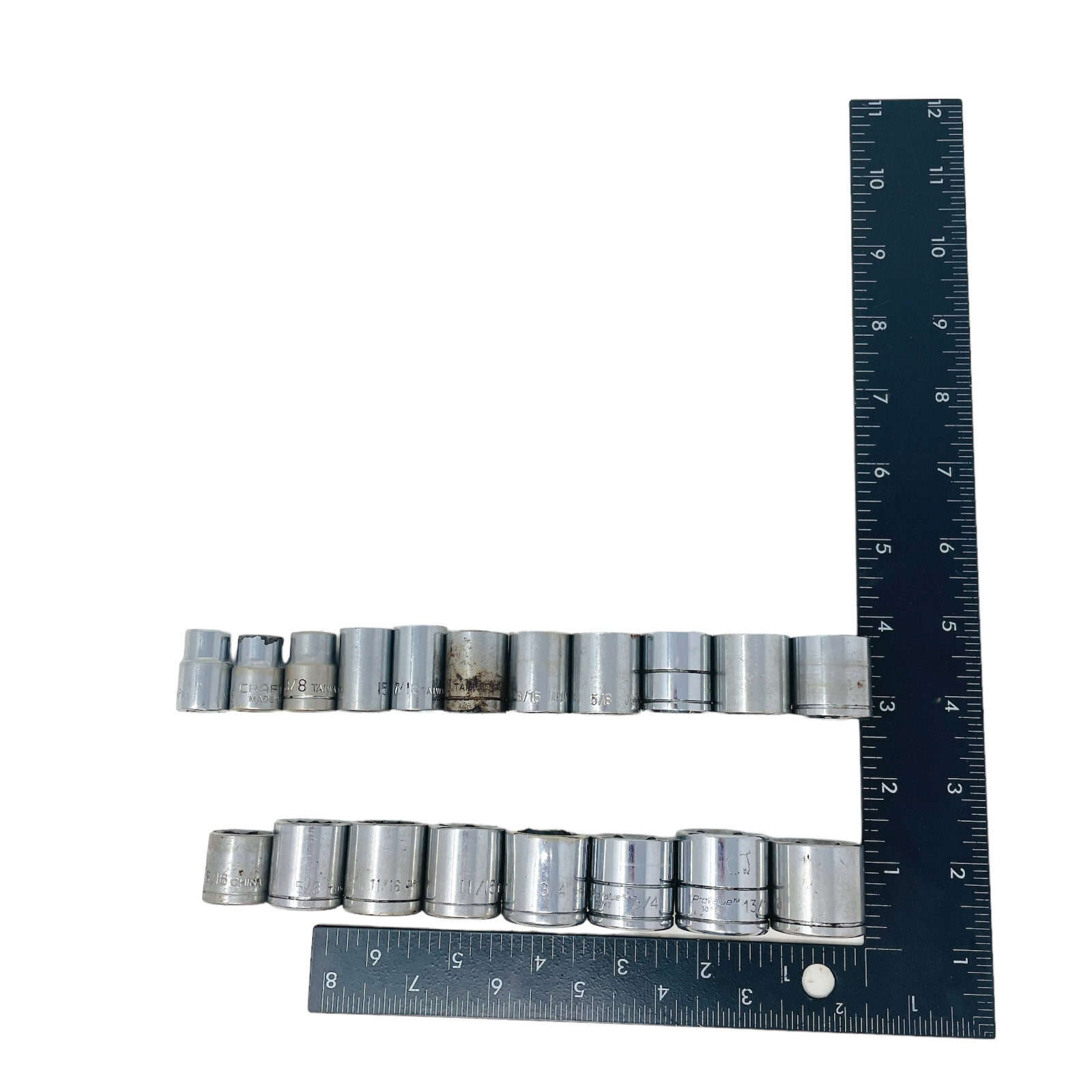 19 Pcs ProValue and Assorted 30747, 5/8, 11/16 in, 3/8 Drive Socket Set