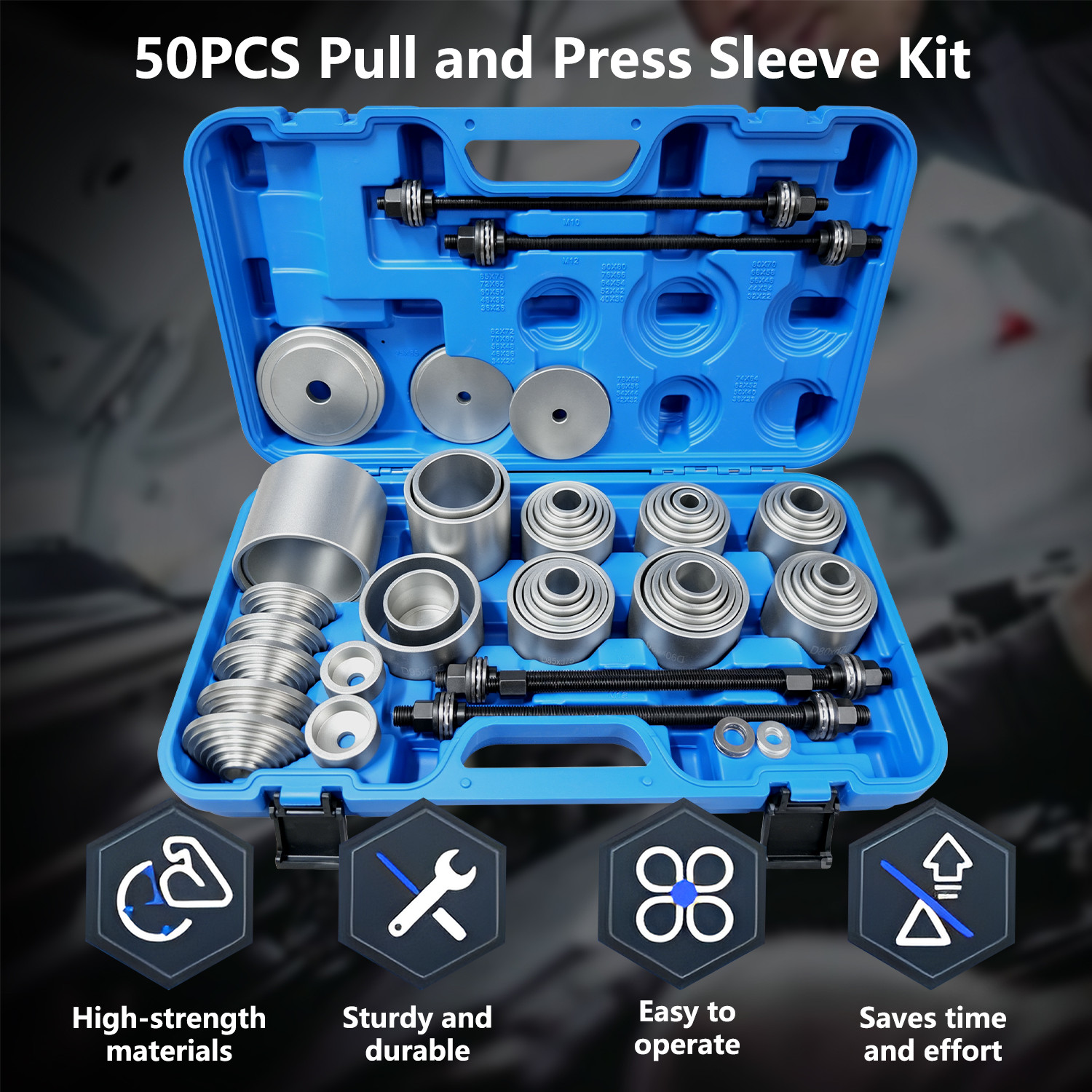 50PCS Universal Pull and Press Sleeve Kit Set for Most Engine Cars Vehicles