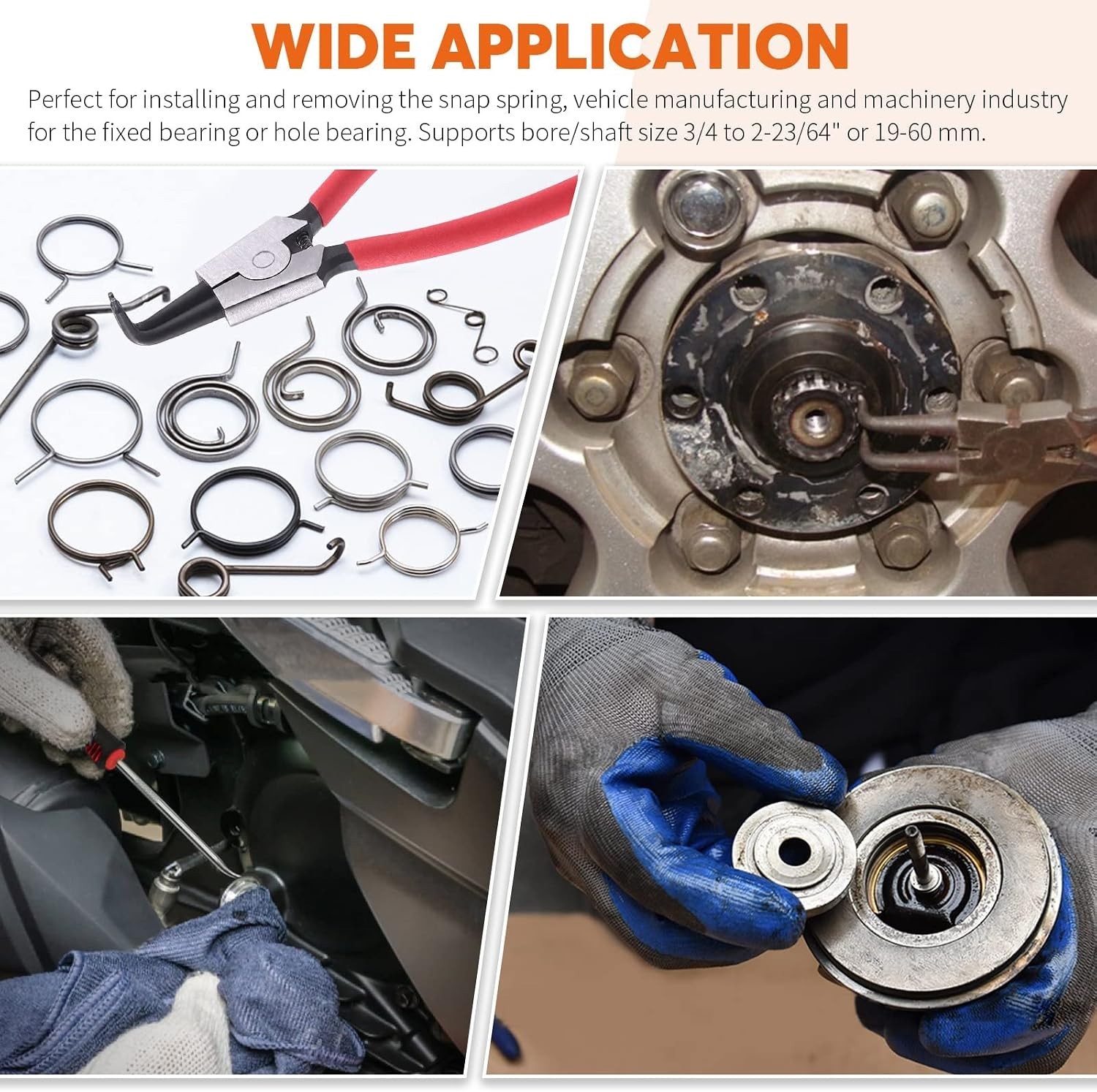 Versatile 8Pc Circlip Pliers Kit for Automotive Maintenance