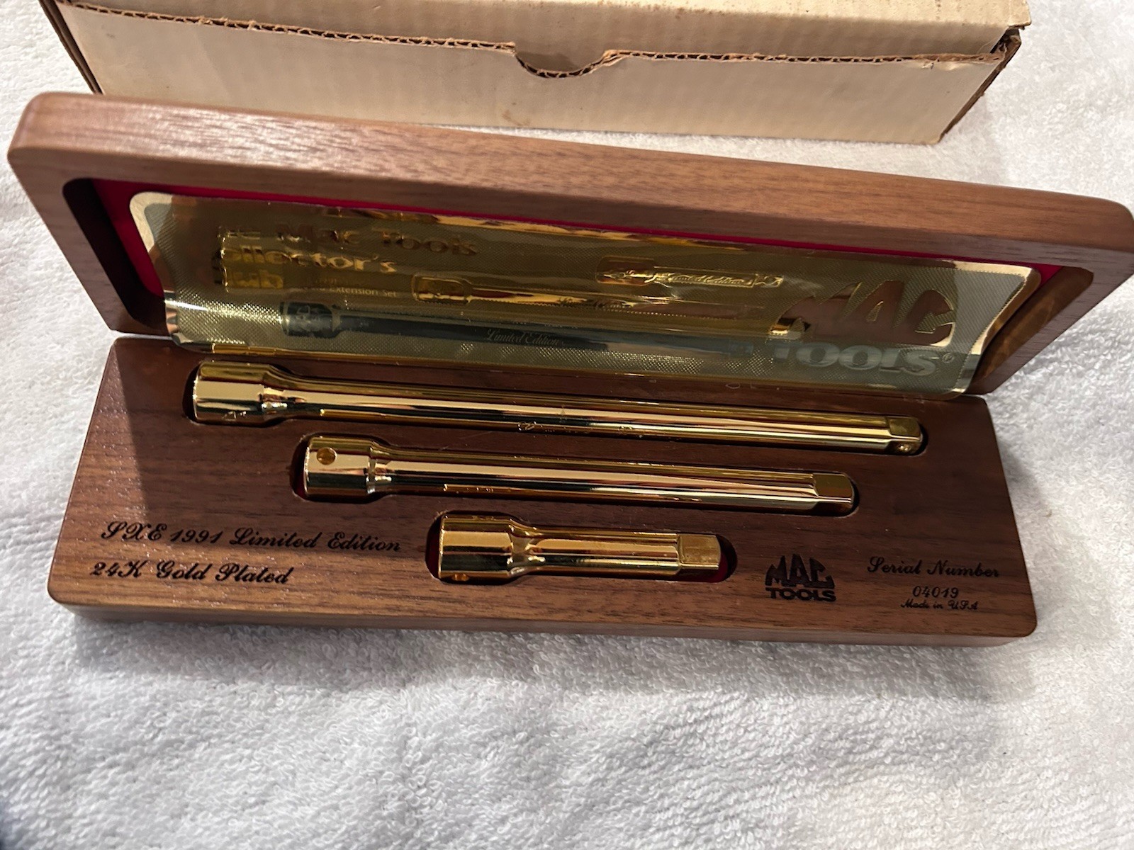 MAC TOOLS 1991 Limited Edition 24k Gold Plated 3 piece Extension Set