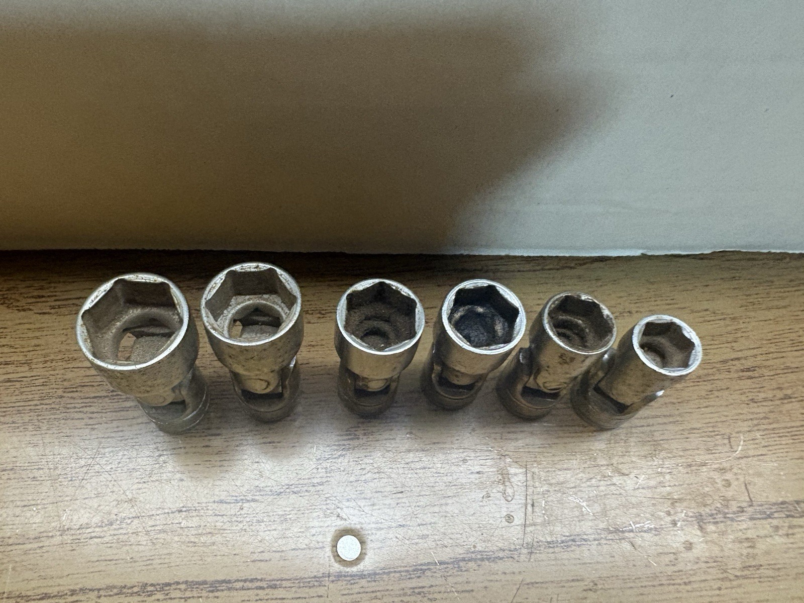 snap on socket set 1/2 Lot Of 6 Swivel Sockets Snap On SAE Used See Pictures
