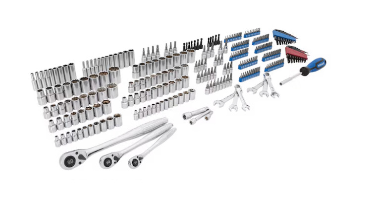 Kobalt 302-Piece Standard & Metric Polished Chrome Mechanics Tool Set with CASE