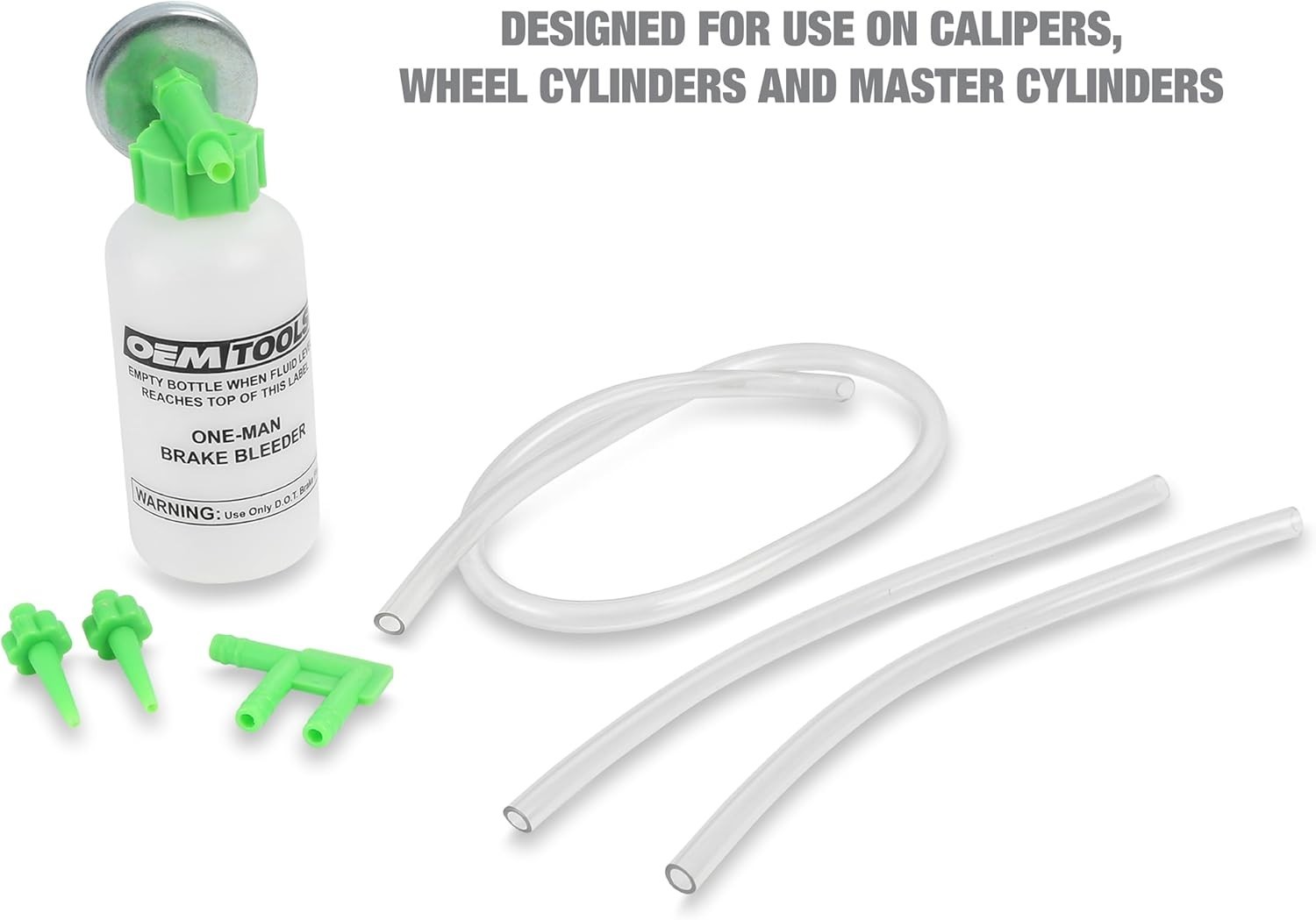 Effortless One-Man Brake Bleeder Kit, Opaque Bottle & Magnetic System for Safety