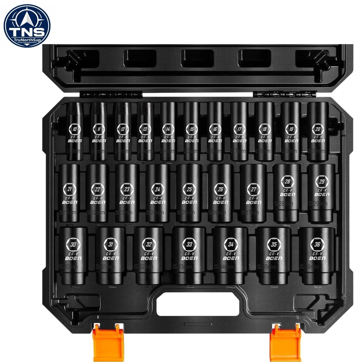 Precision 27PCS Metric Deep Socket Set with Laser Markings and Portable Case