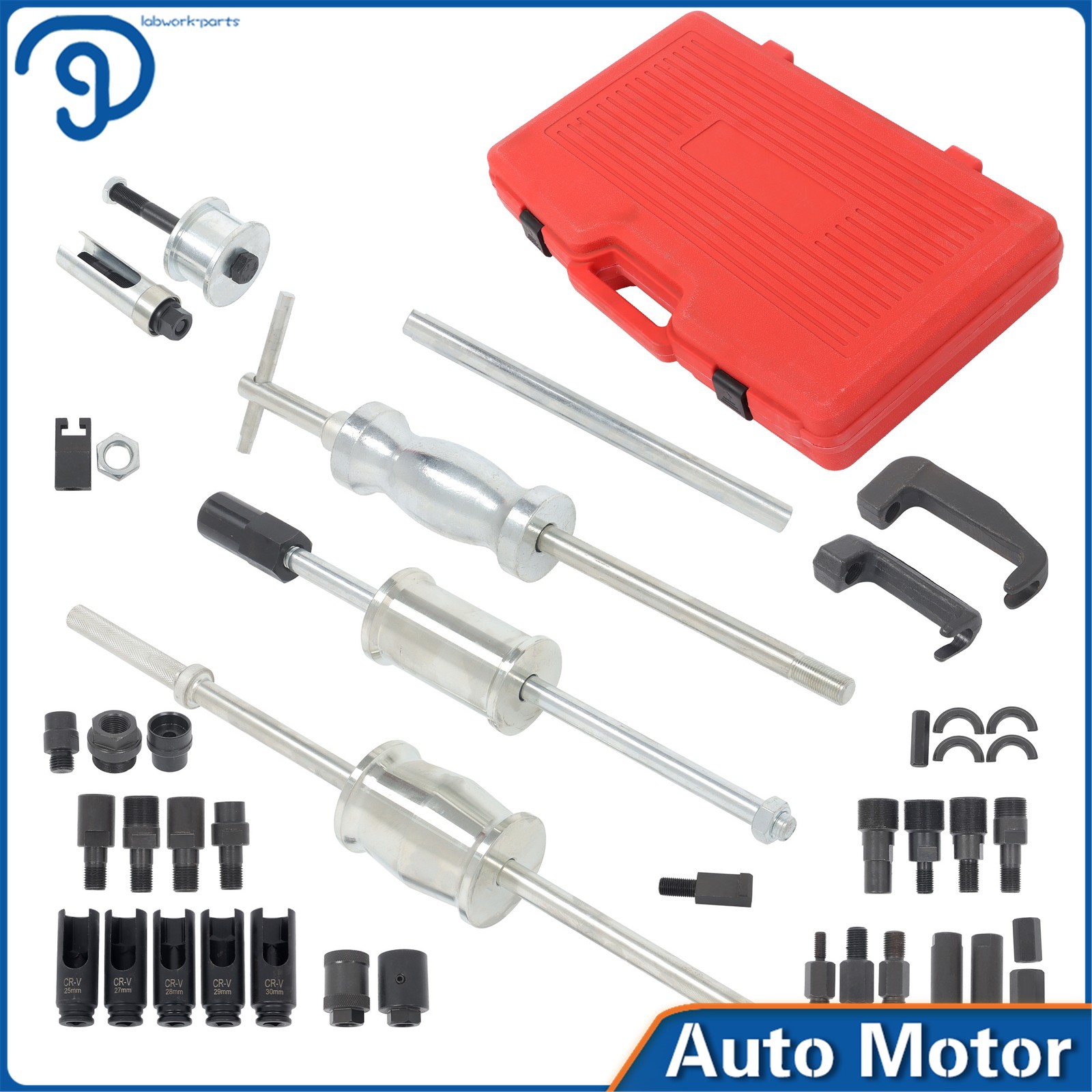 40 Pcs Diesel Injector Remover Slide Hammer Puller Extractor Kit Complete Tool