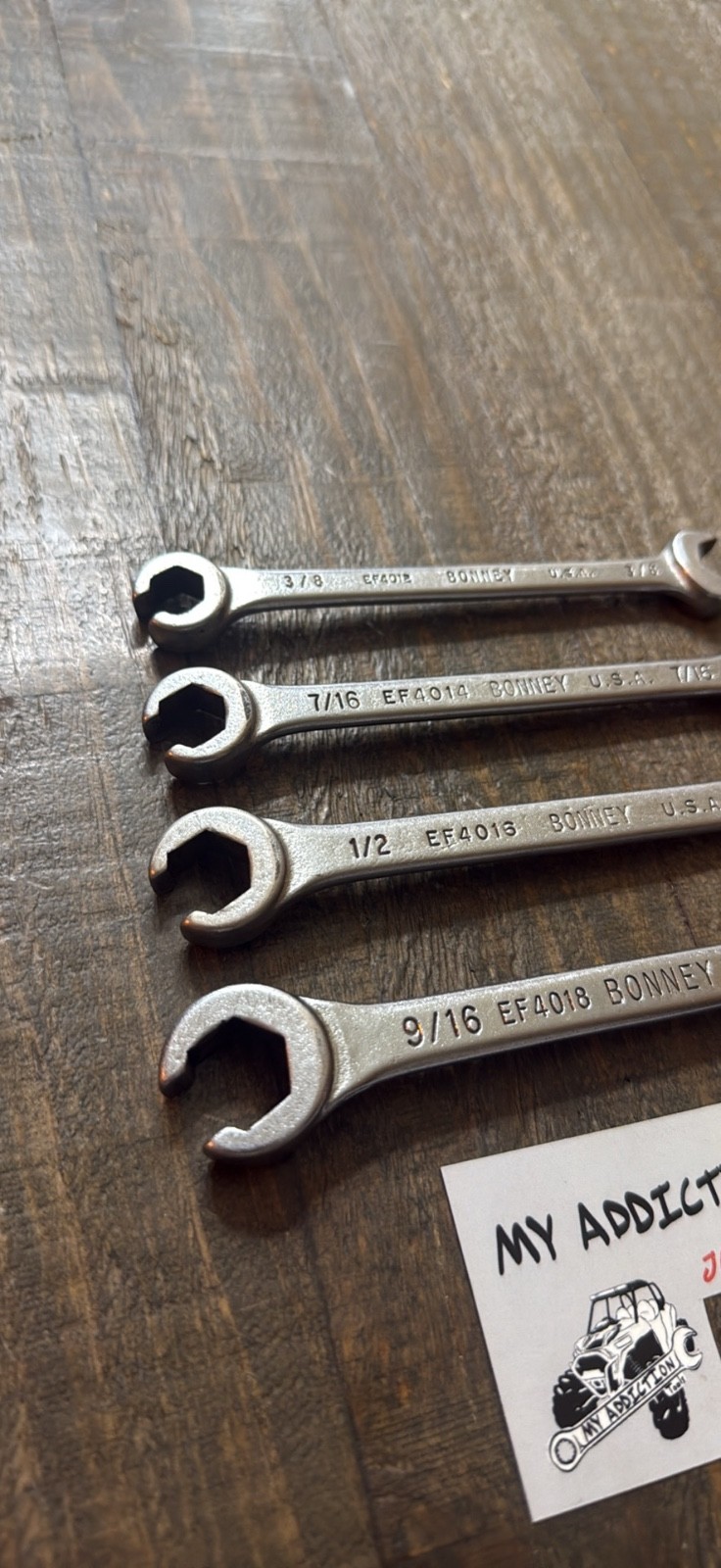 Bonney vintage USA line speed wrench 4 piece SAE set