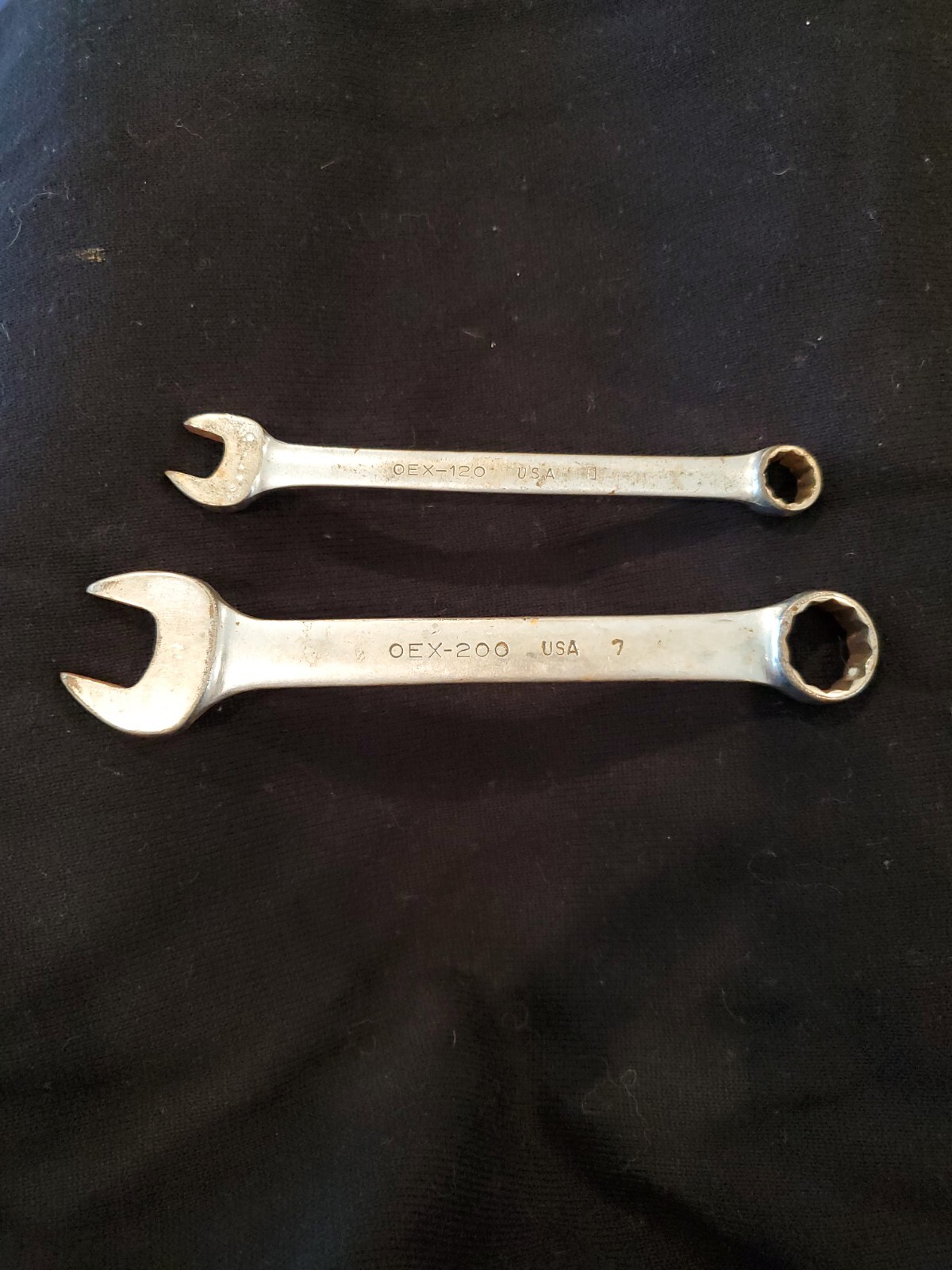 Snap on Wrench Set Of 2 OEX-200 5/8 & OEX-120 3/8 COMBINATION WRENCHES 12 POINT