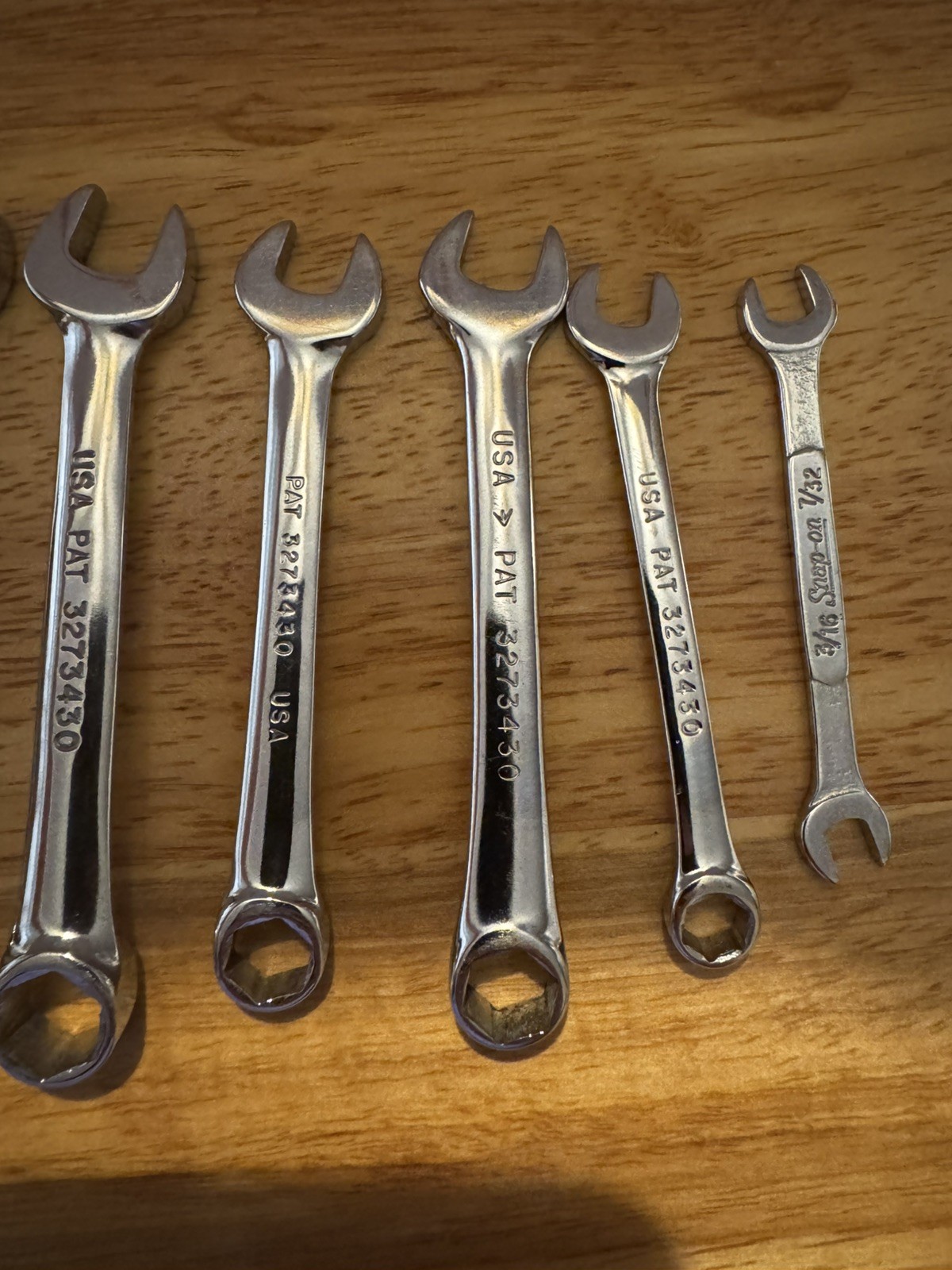 Snap-On Combination Wrench Lot USA Chrome Professional Mechanic Tool