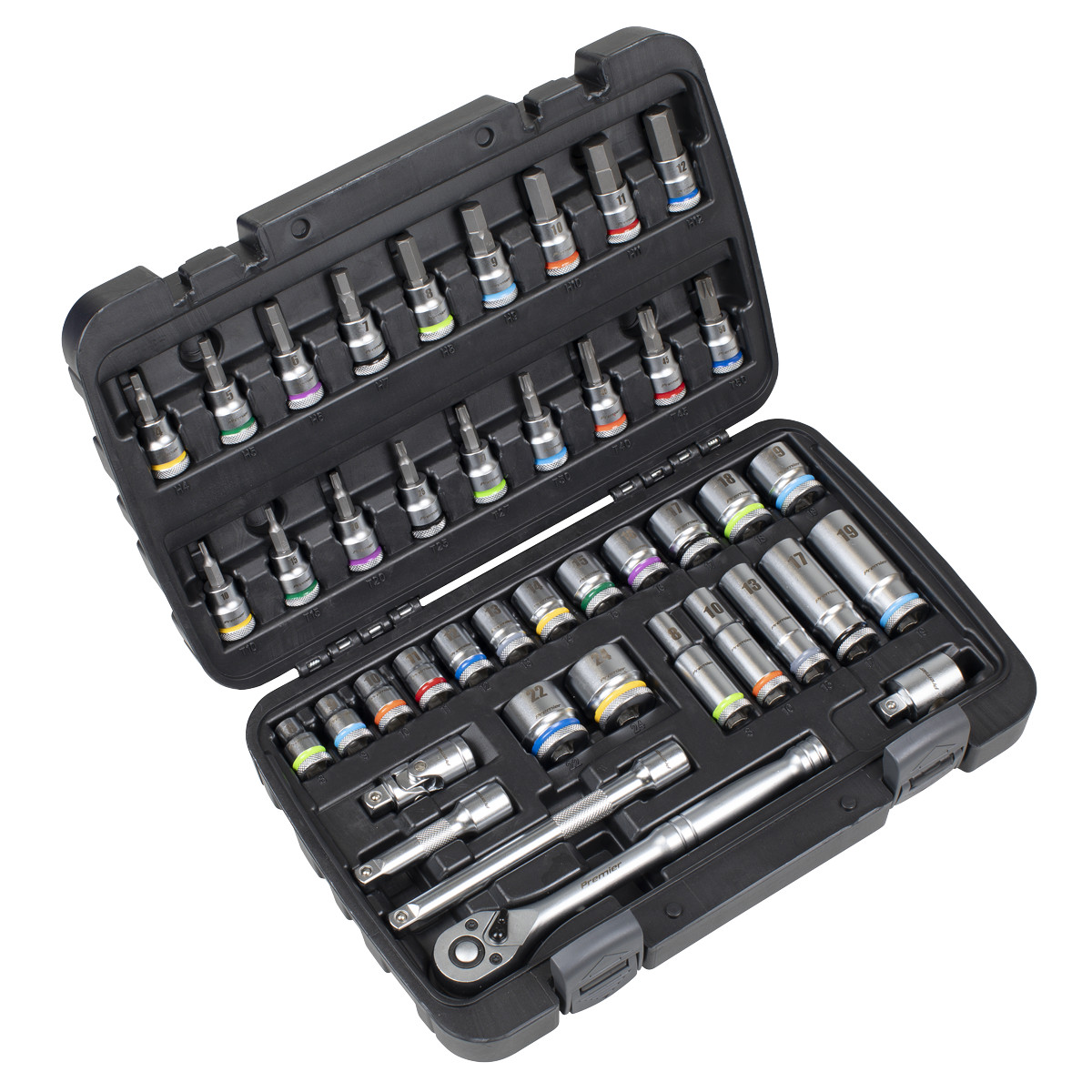 Sealey AK7915 Socket & Socket Bit Set 3/8″Sq Drive 42 Piece