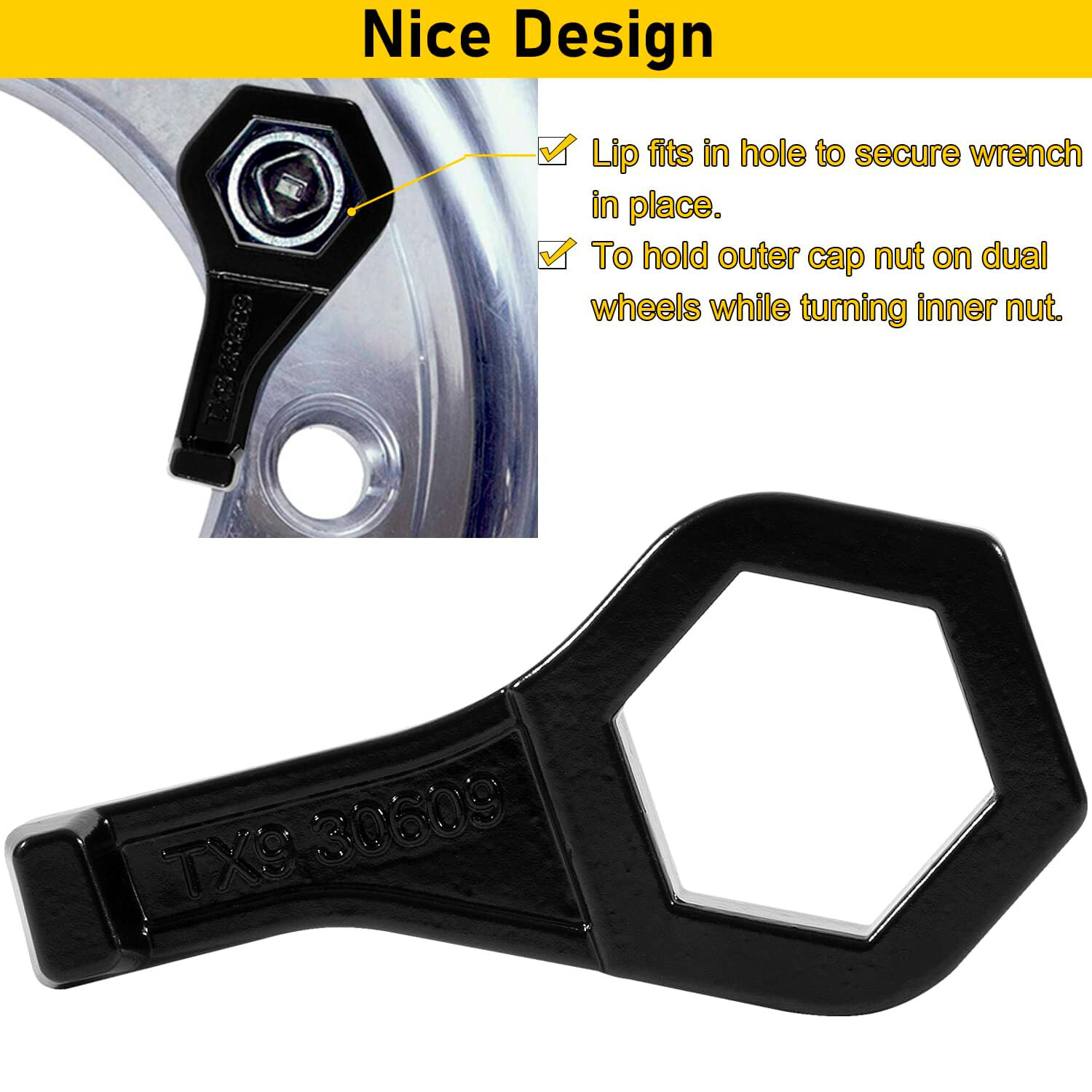 30609 Model TX9 Cap Nut Outer Nut Wrench Fits for Porkchop Style,Size:1-1/2 inch
