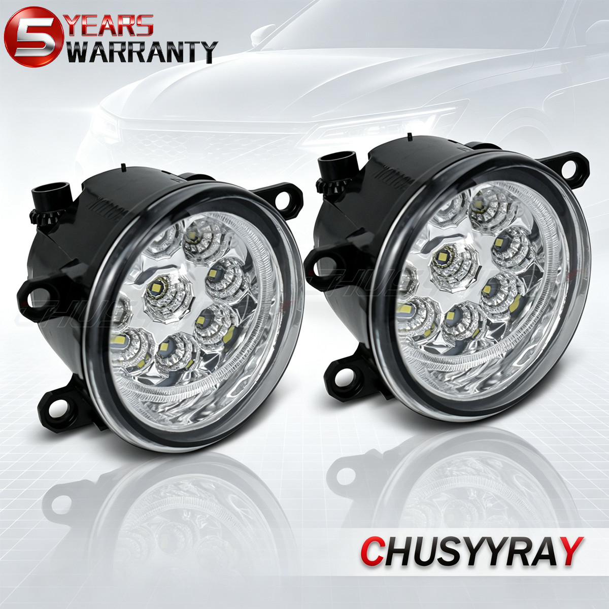 For 2011-17 Toyota Siennas Clear Lens Front LED Bumper Fog Lights Lamp Assembly