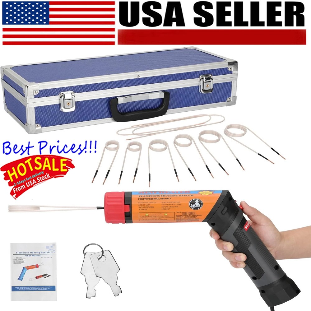 1100W MAGNETIC INDUCTION HEATER KIT TOOL FOR AUTOMOTIVE HEAT + 8 COILS