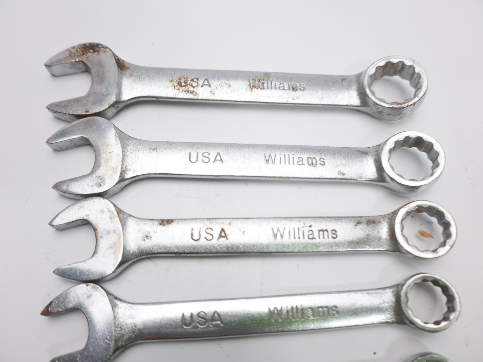 Williams Superrench Short Stubby Combination Wrench 7 pc Set 12 pt USA 3/8″-3/4″
