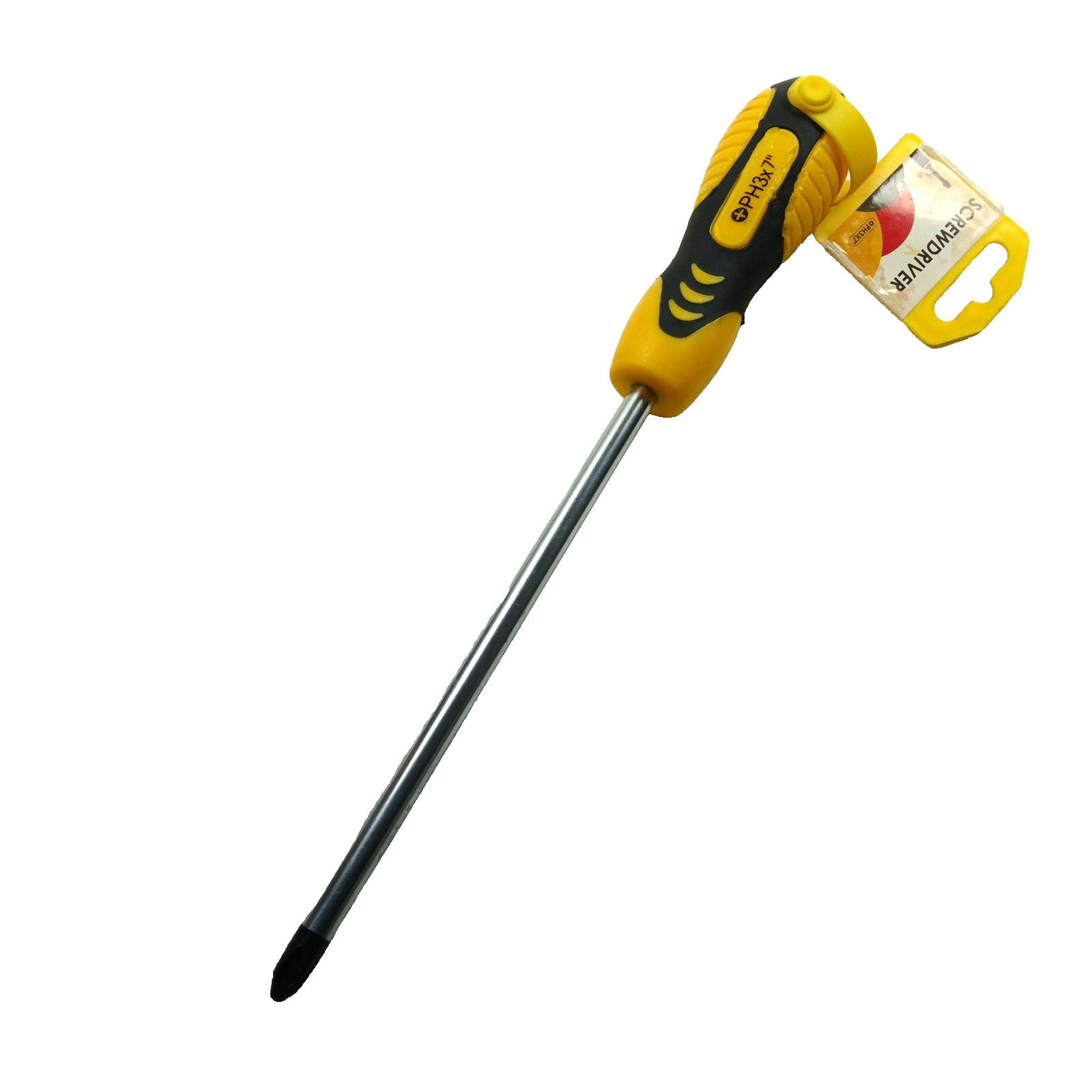 Phillips Head Screwdriver PH3 x 7″ Magnetic Tip Yellow & Black Comfort Grip NEW!