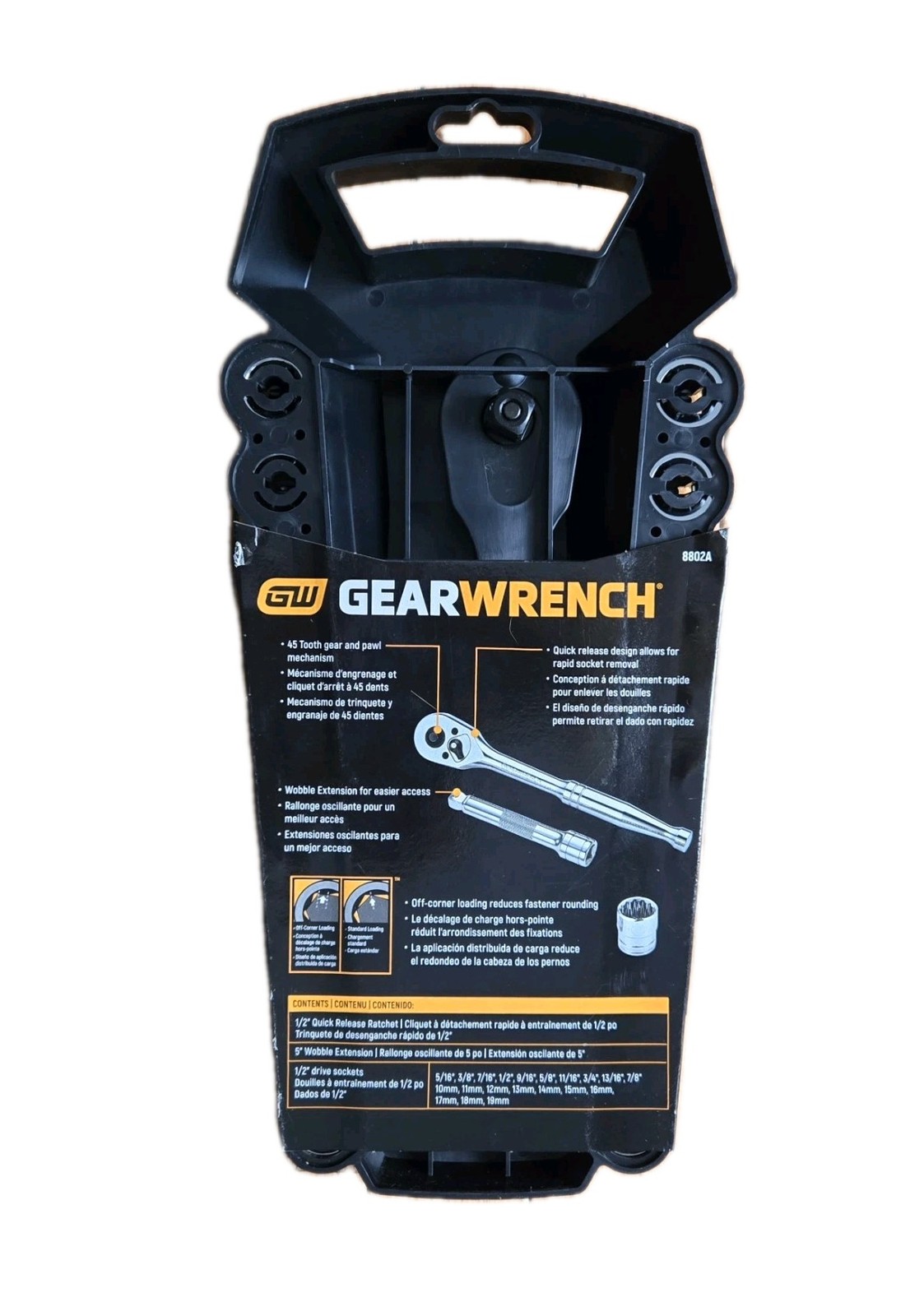 GearWrench Ratchet, Sockets, and Extension 1/2” Drive SAE/MM 22 pc. New