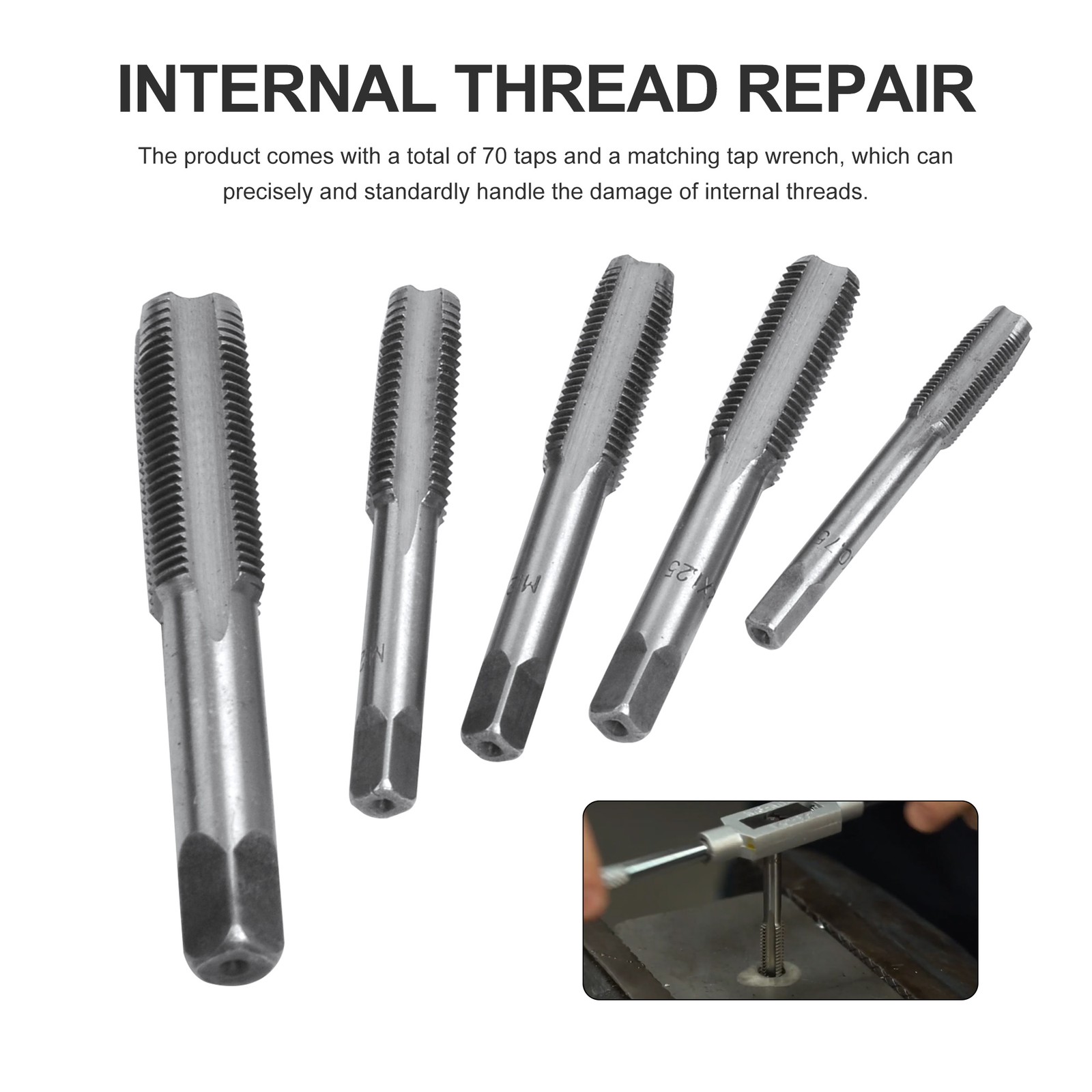 Metric 110pc Combination Tap and Die Screw Extractor Remove Set Alloy Steel Set