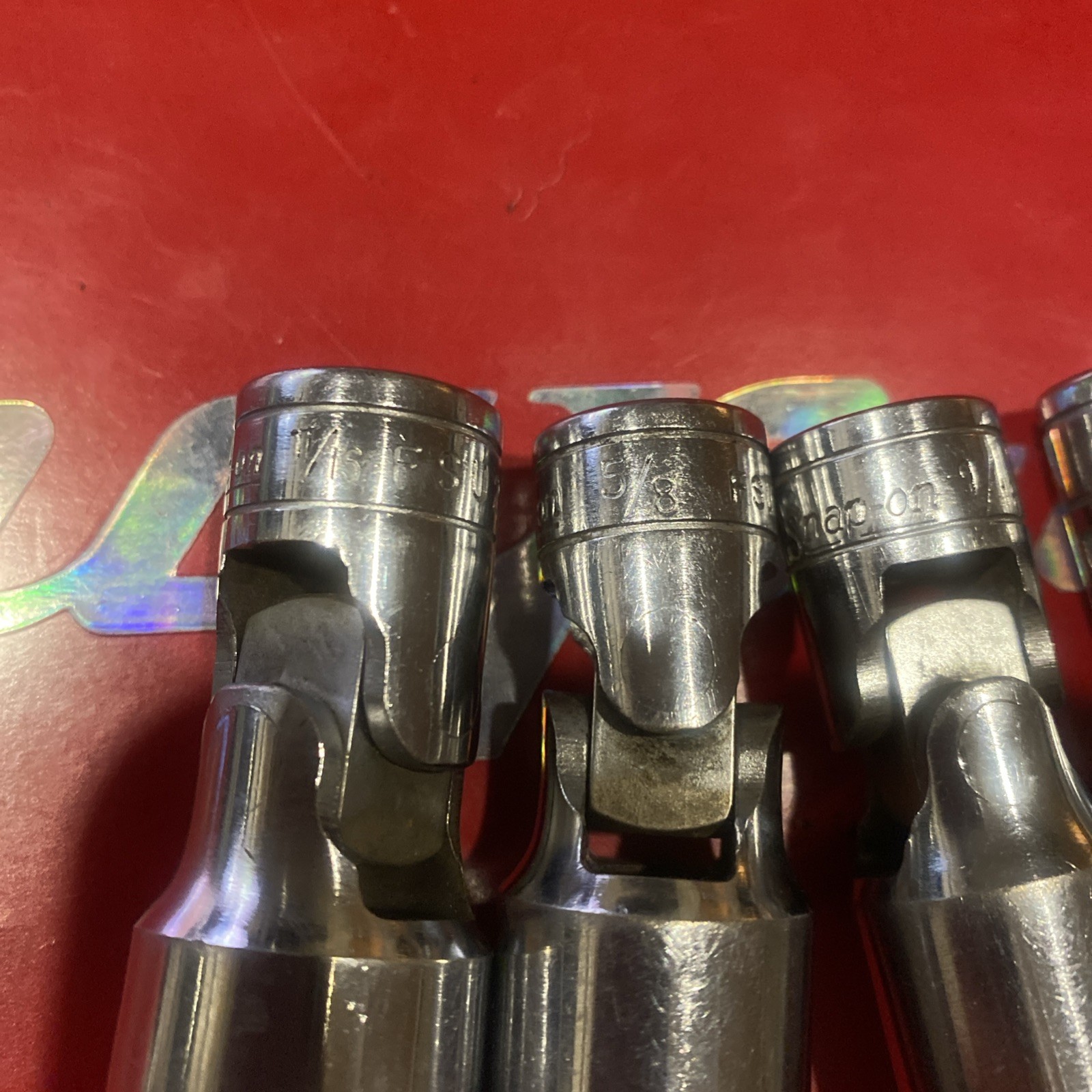 Snap On set of 5, 3/8″ Drive 6 pt Flank Drive Deep Universal Socket, FSU series