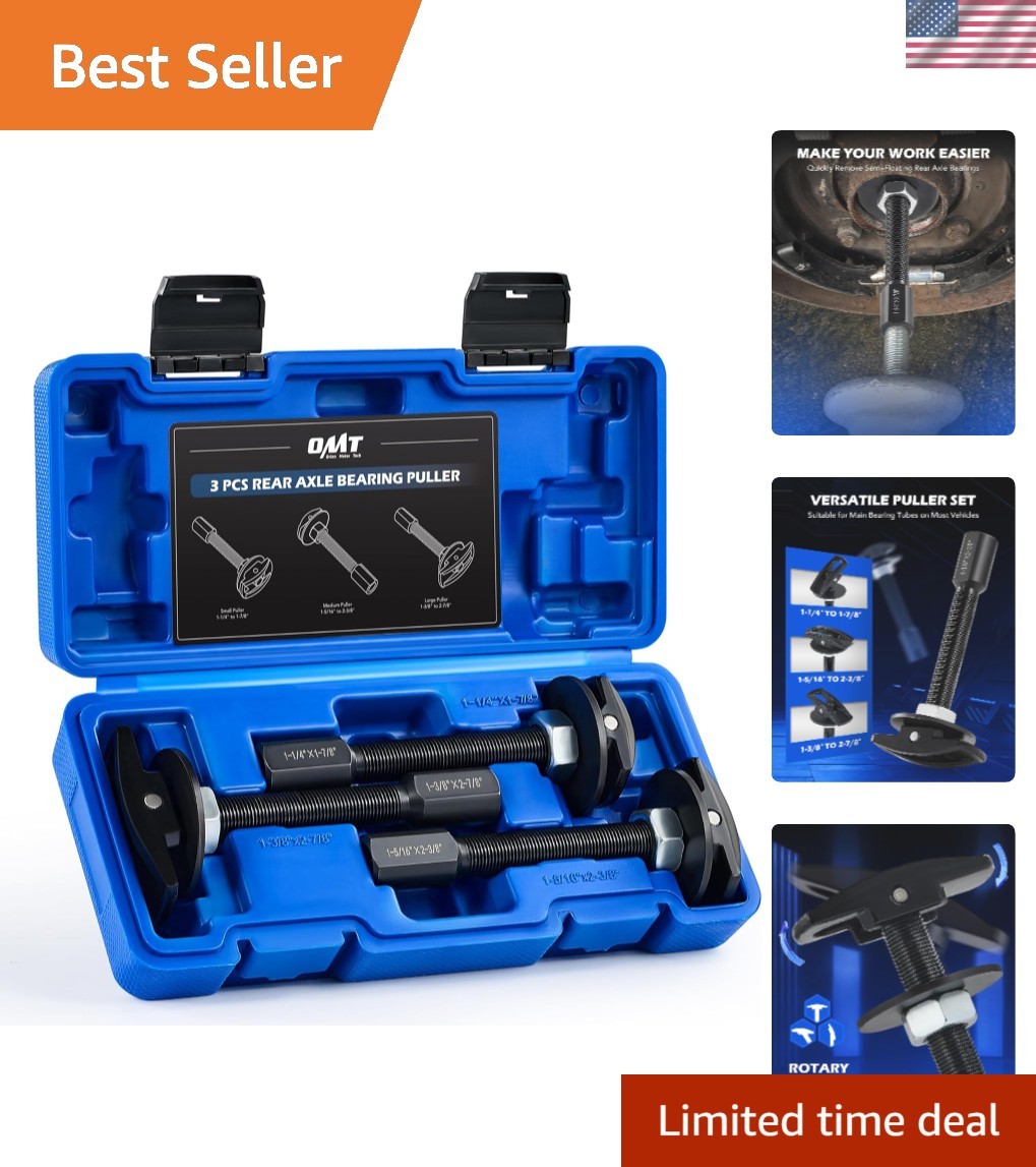 Professional 3PC Rear Axle Bearing Removal Tool Set with Storage Case