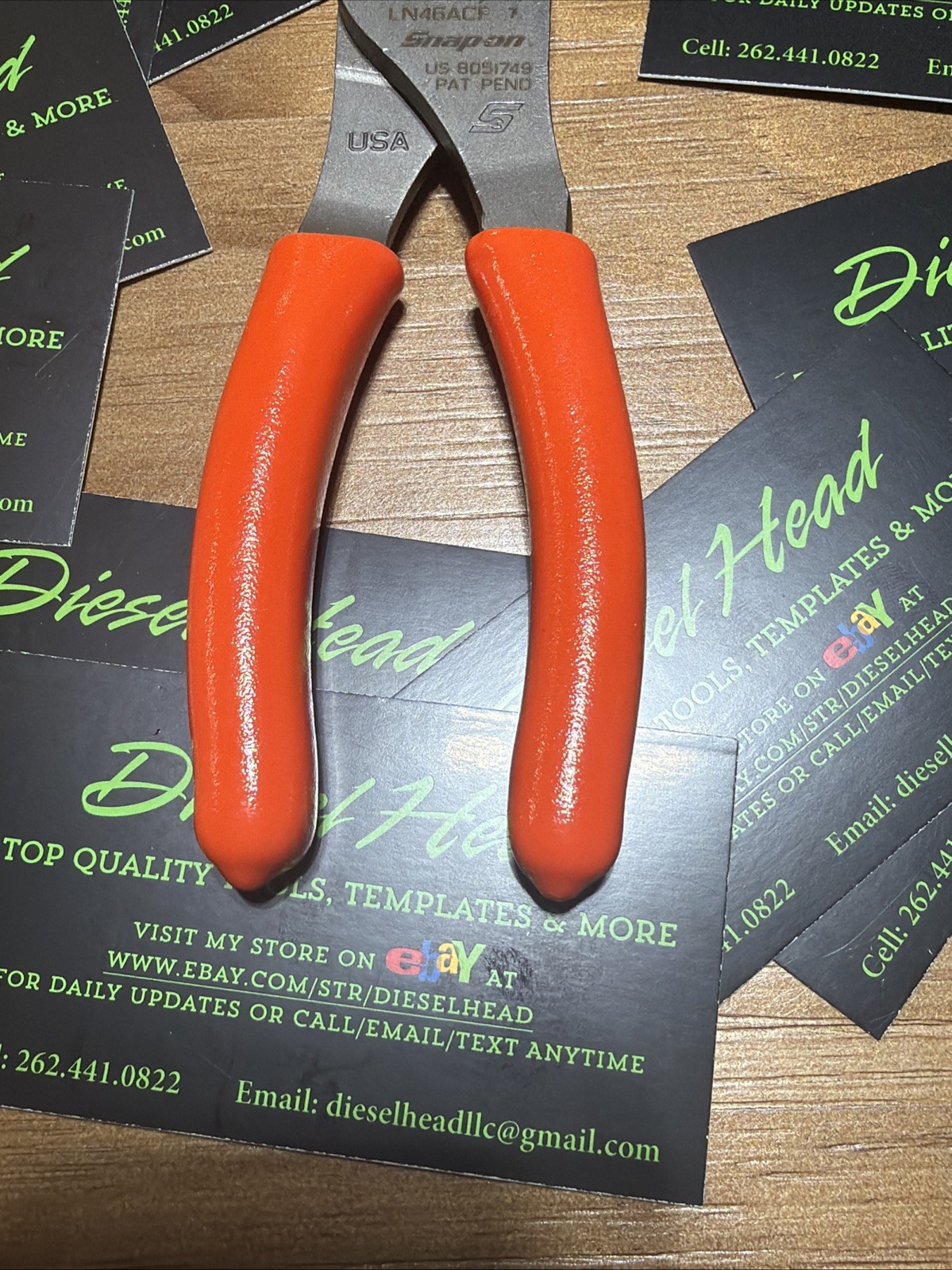 NEW Snap On LN46ACF Needle Nose/Slip-Joint ORANGE Handle Plier Set