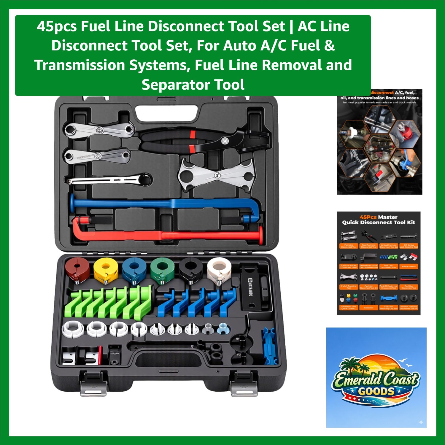 Versatile 45PCS Hydraulic & Fuel Line Disconnect Tool Kit for Professionals