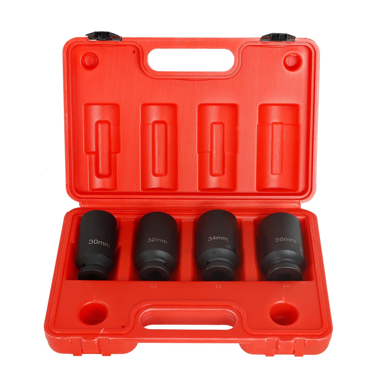 12 Point 4pc 1/2″ Drive Deep Spindle Axle Nut Socket Set 30mm 32mm 34mm 36mm