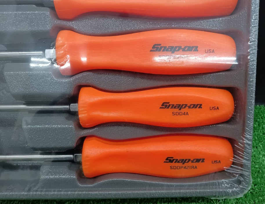 Snap-on SDDX70AO 7pc ORANGE Hard Grip Combination Screwdriver Set New
