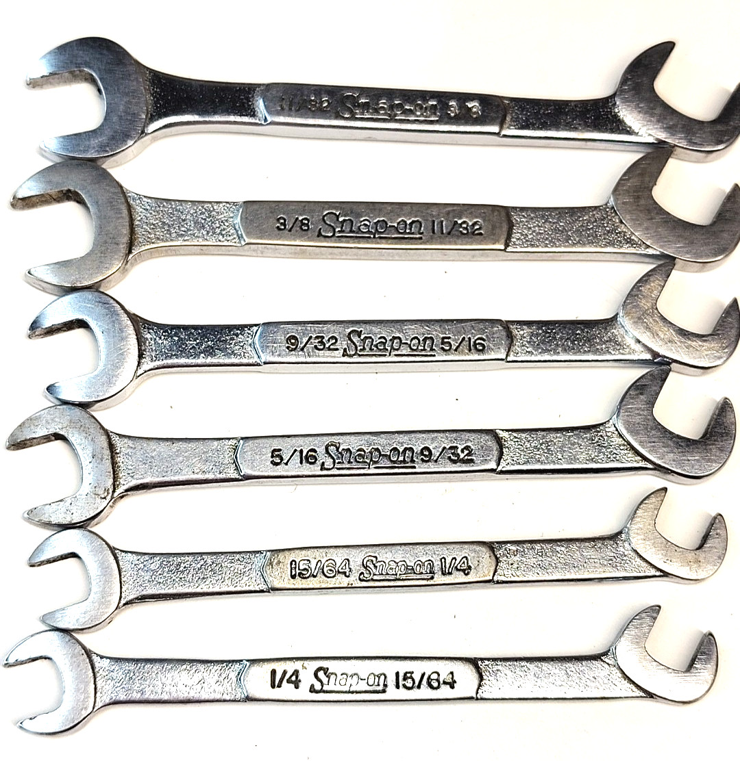 7pc Snap-On Tools Angled Wrench, Ignition, Distributor SET 13/64-3/8
