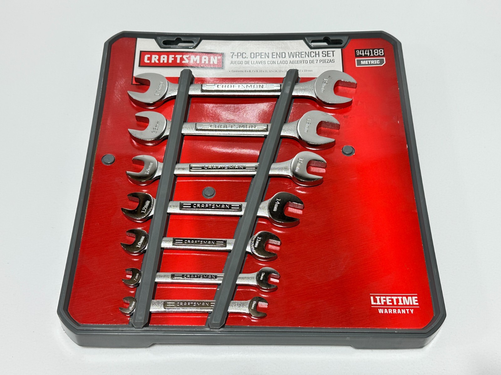 NOS Craftsman Tools 44188 7pc Metric 6mm to 19mm Open-End Wrench Set