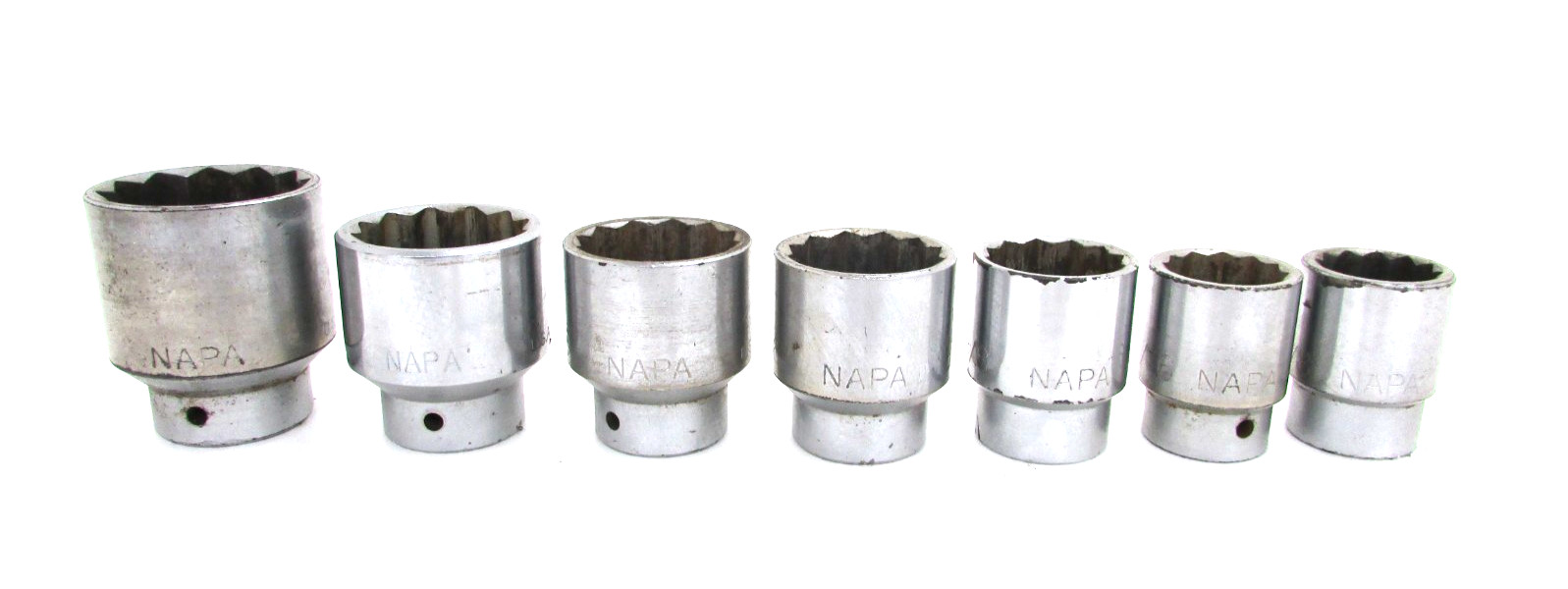 NAPA TOOLS 3/4” DRIVE 12 POINT SHALLOW SOCKET SET, 7 pcs, USA