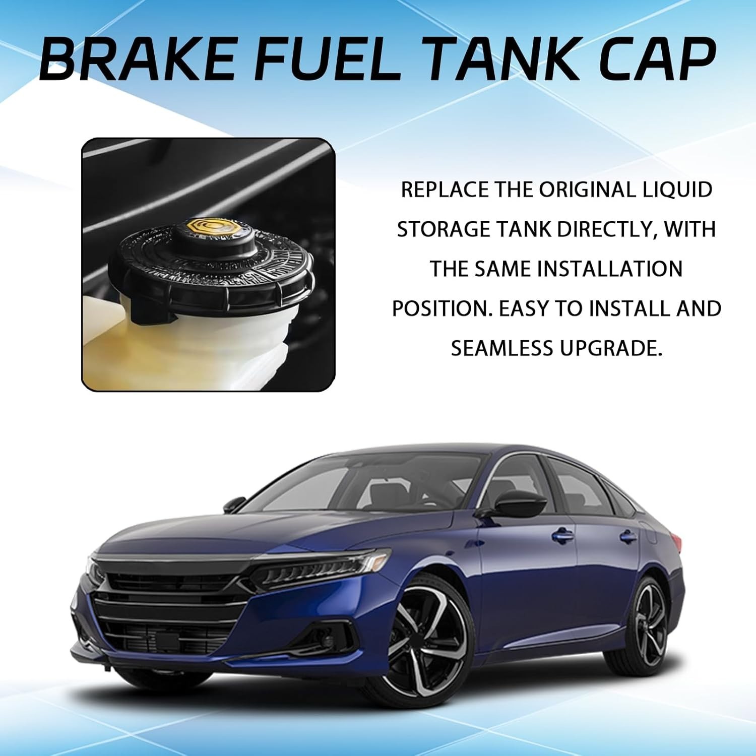 Brake Fluid Cap Replacement for Honda, Brake Master Cylinder Tank Fluid Reservoi