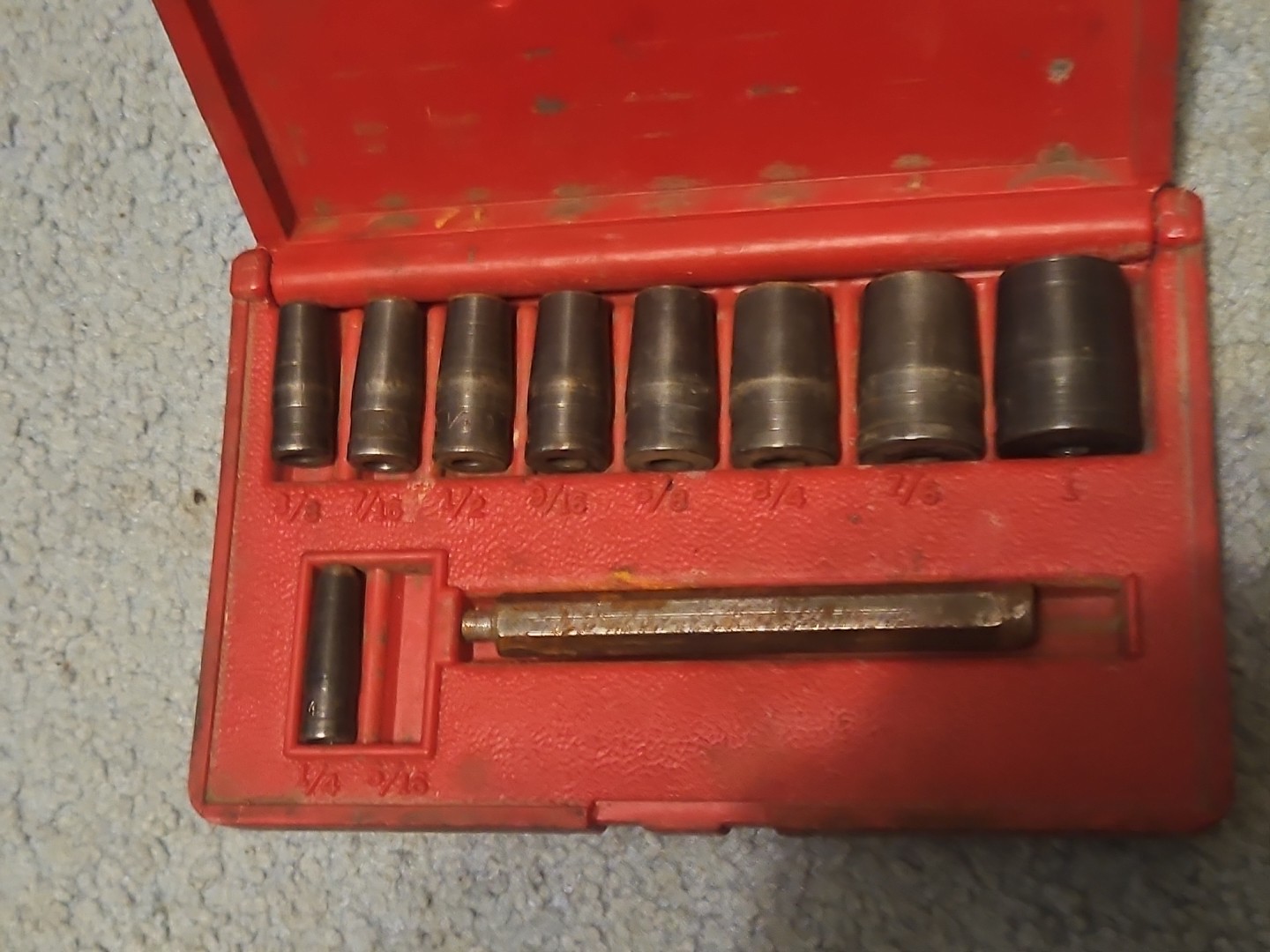 MAC Tools Gasket Making Cutter Hole Punch Set 1/4 – 1″ SAE Red Case 1 Missing