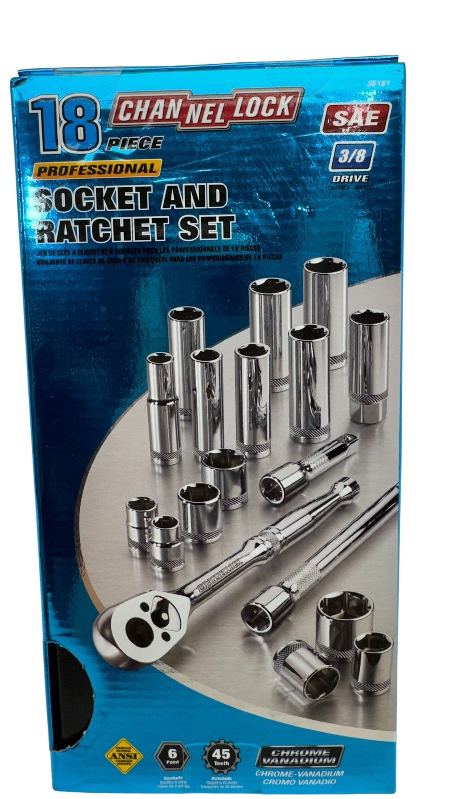 Channellock 3/8″ Socket and Ratchet set 38181 New