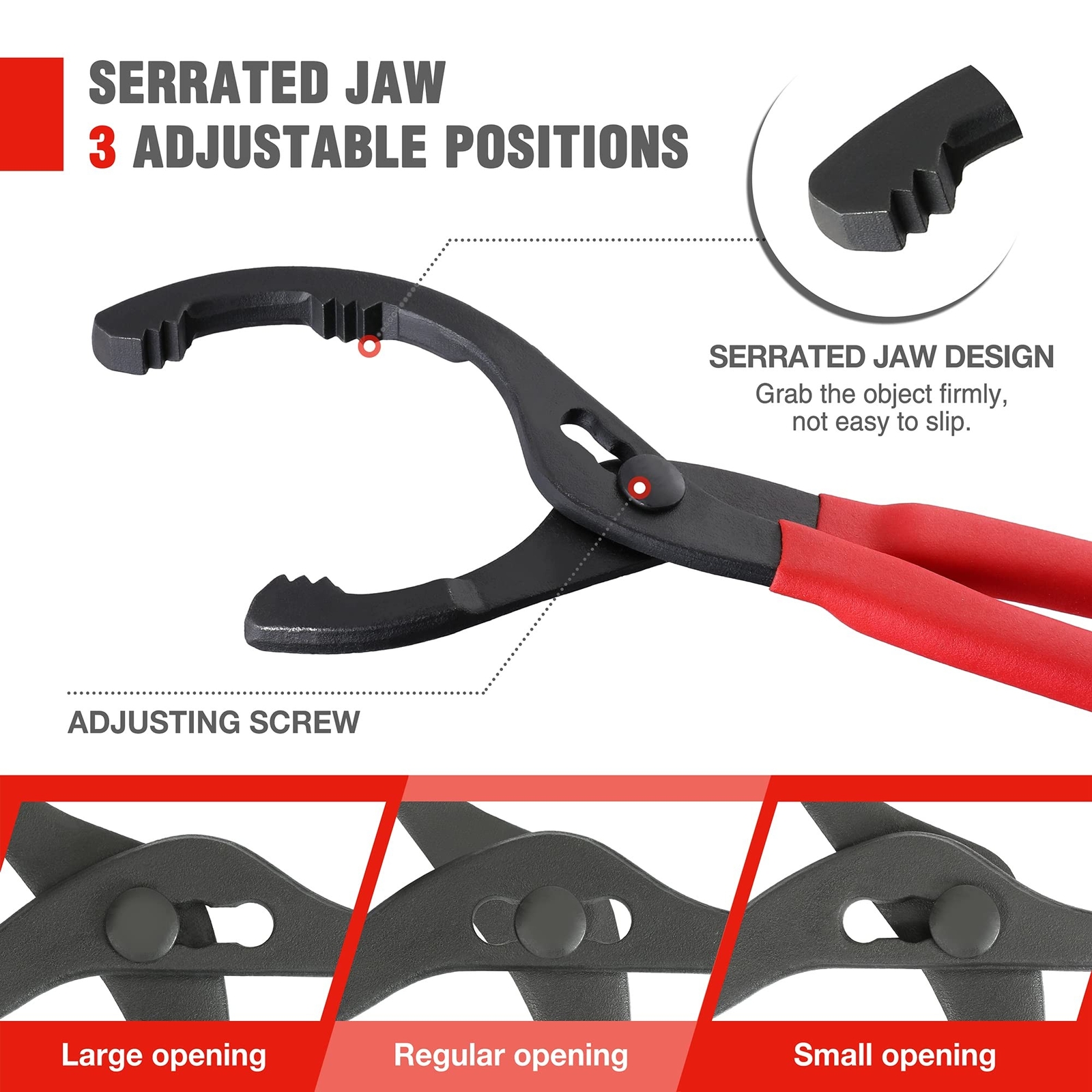 WORKPRO 12″ Adjustable Oil Filter Pliers, Wrench Adjustable Oil Filter Remova…