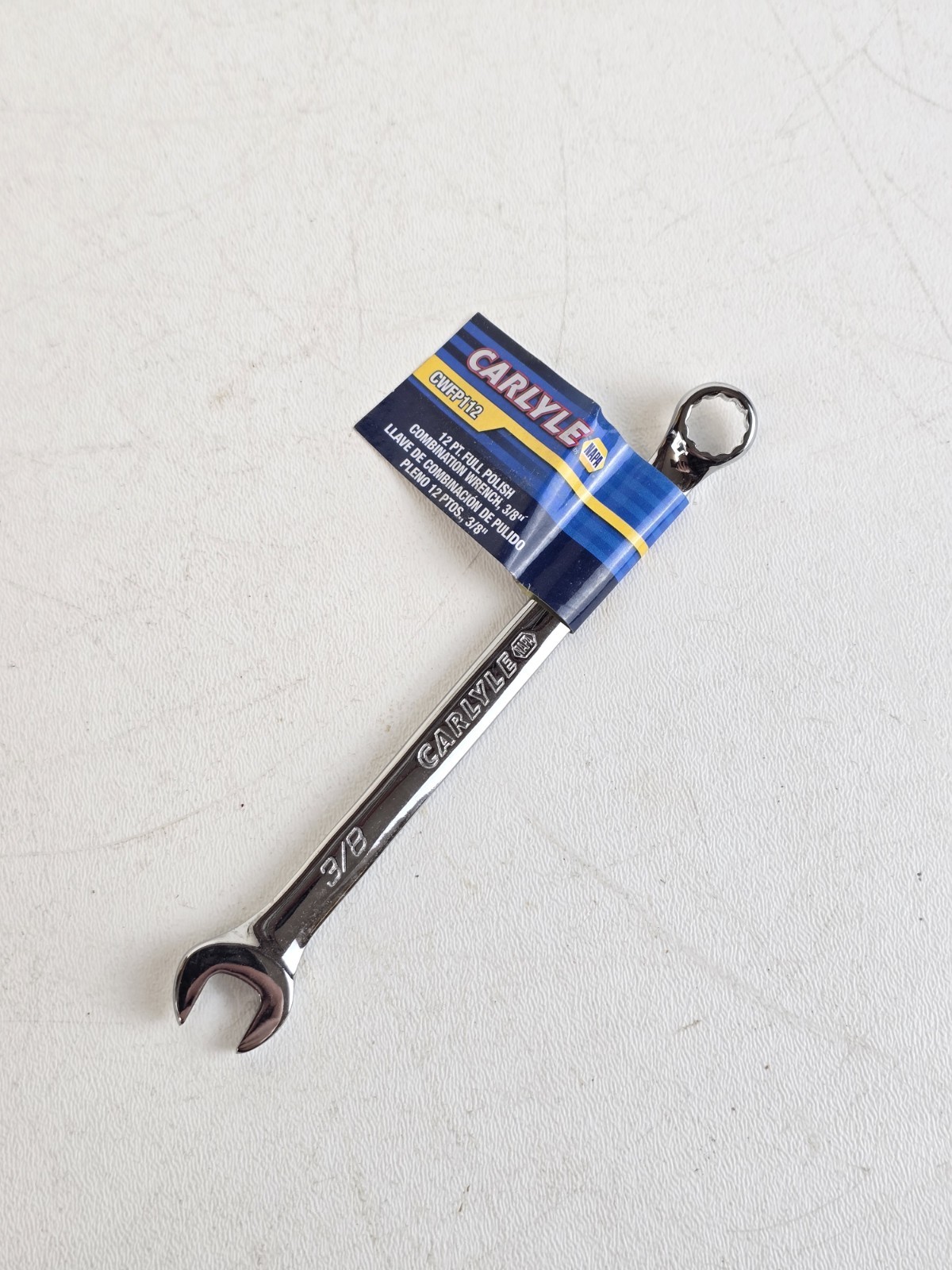 NAPA Carlyle SAE Combination Wrench 12 Pt 3/8″ CWFP112 Polish Chrome