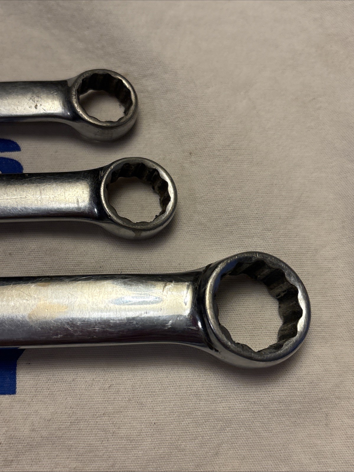 1991 Snap-on Tools USA 3pc Combo Wrench Set OEX16A 1/2″ OEX18A 9/16″ OEX24A 3/4″